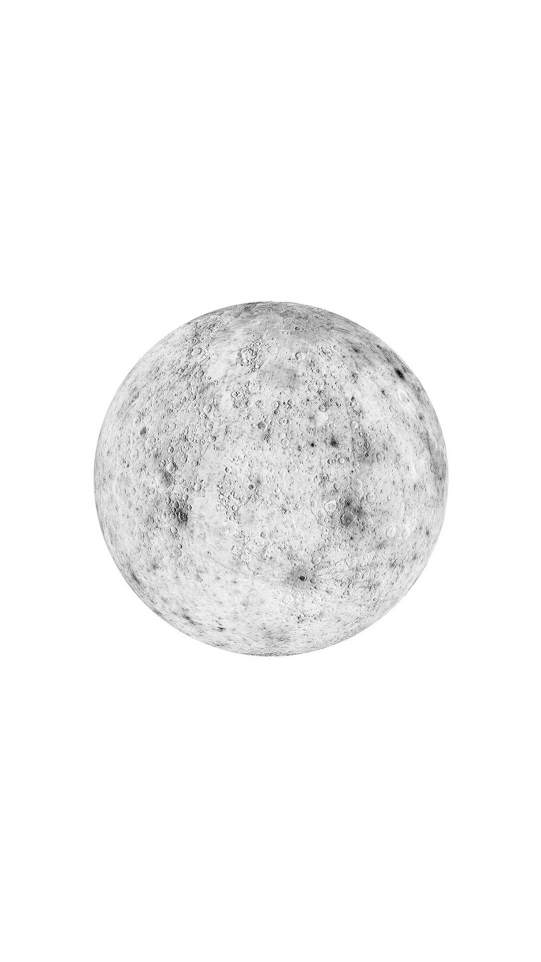 White Minimalist Clear Full Moon Background