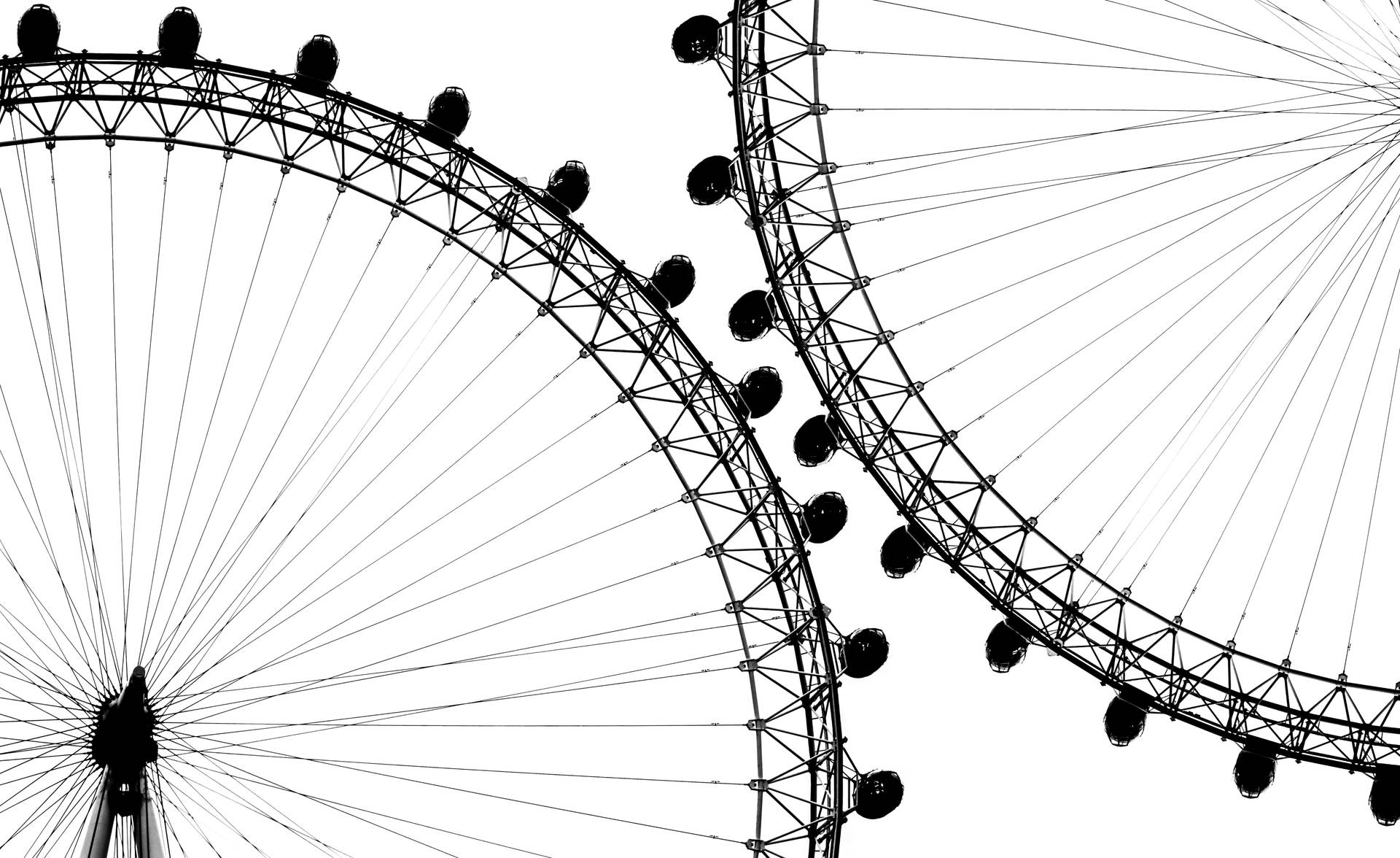 White Minimalist Ferris Wheel Background