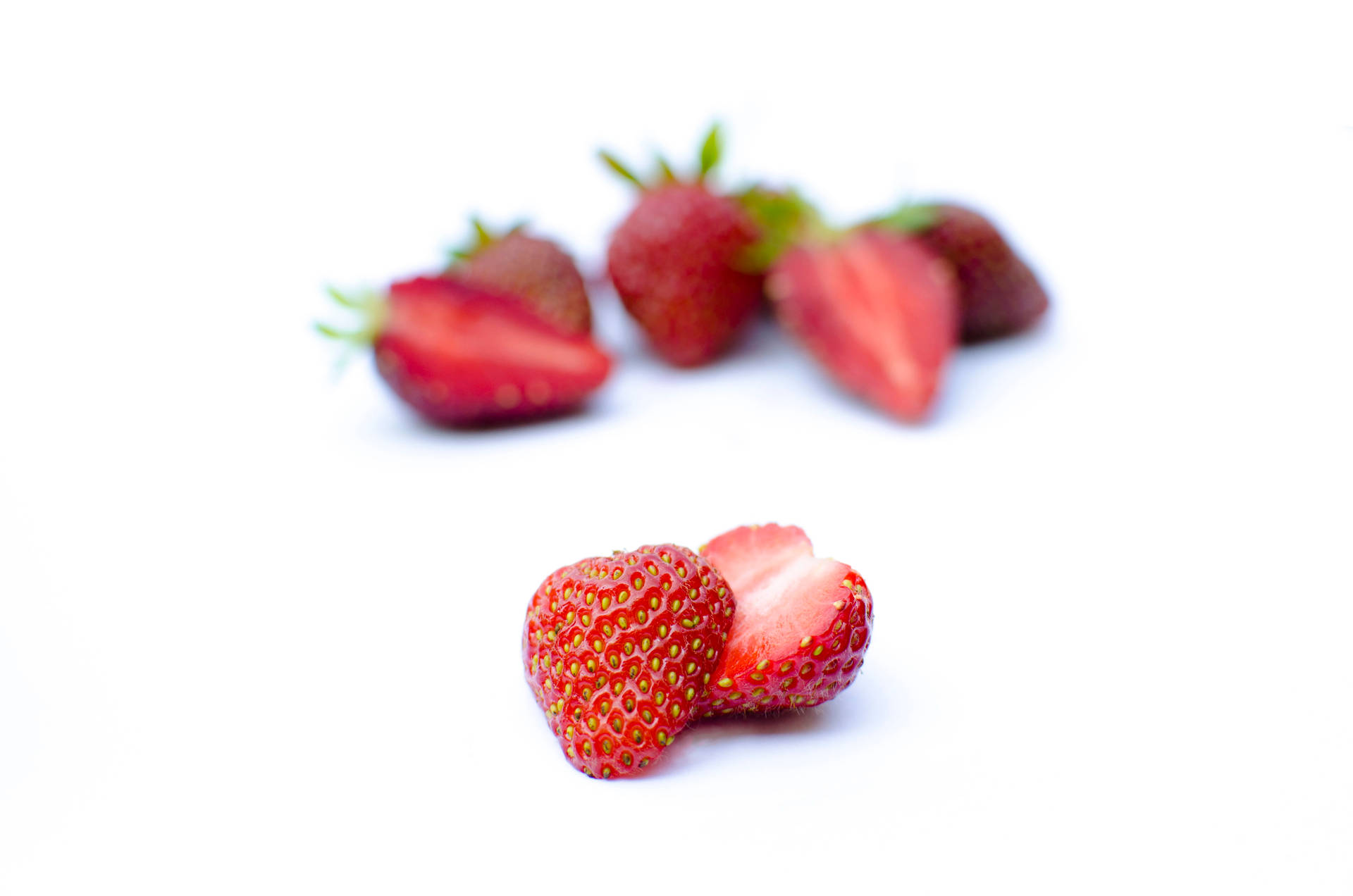 White Minimalist Sliced Strawberries