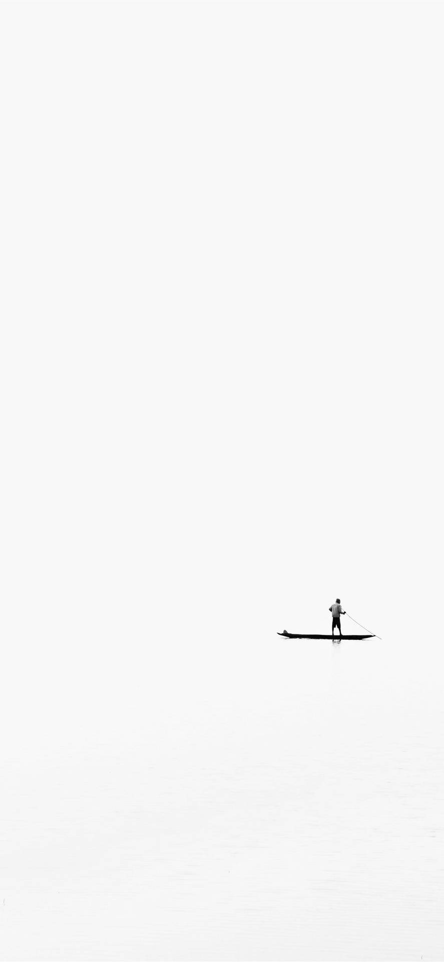 White Minimalist Standing Rowing Boat Background