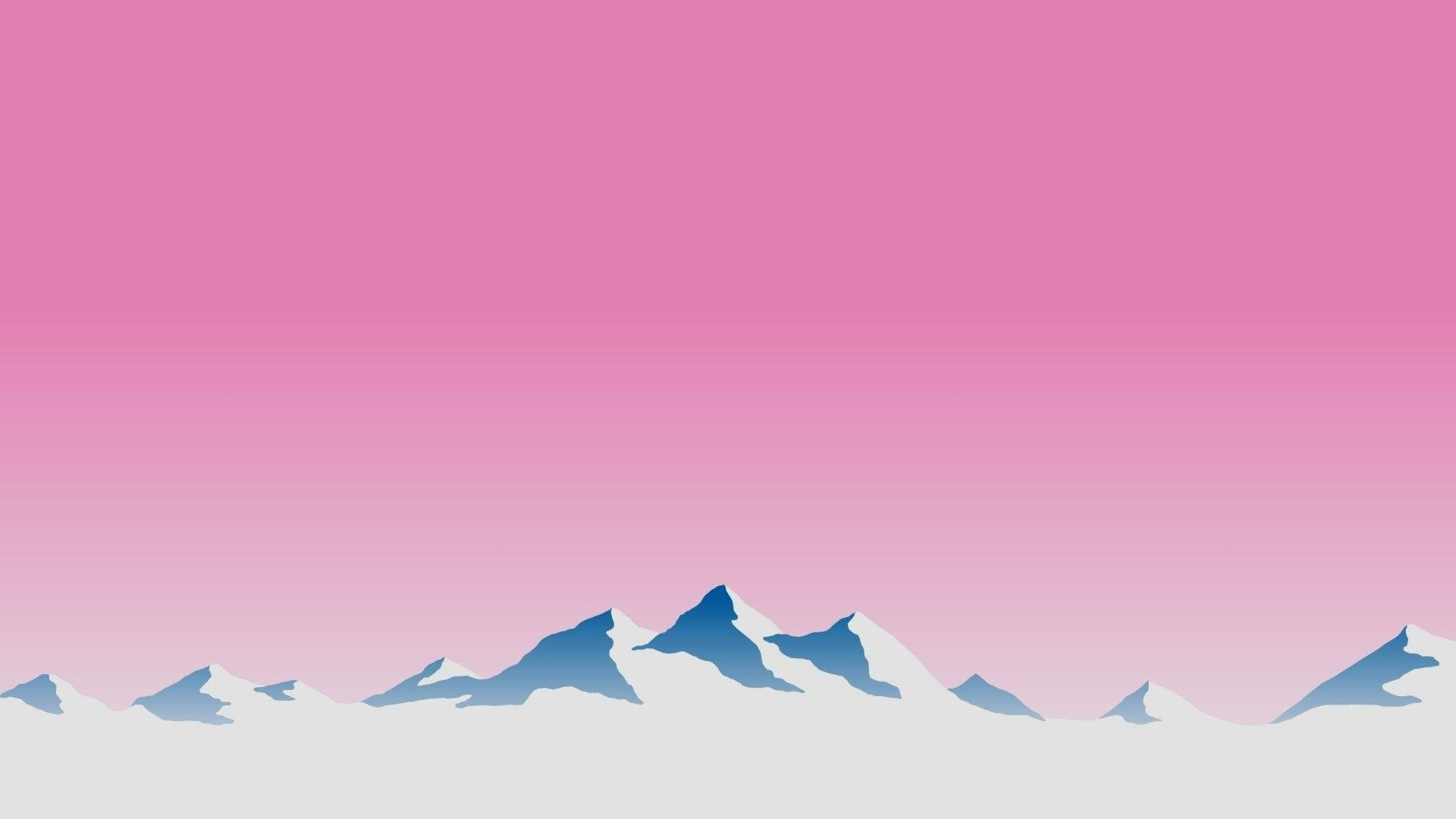 White Mountain Aesthetic Pink Desktop Background