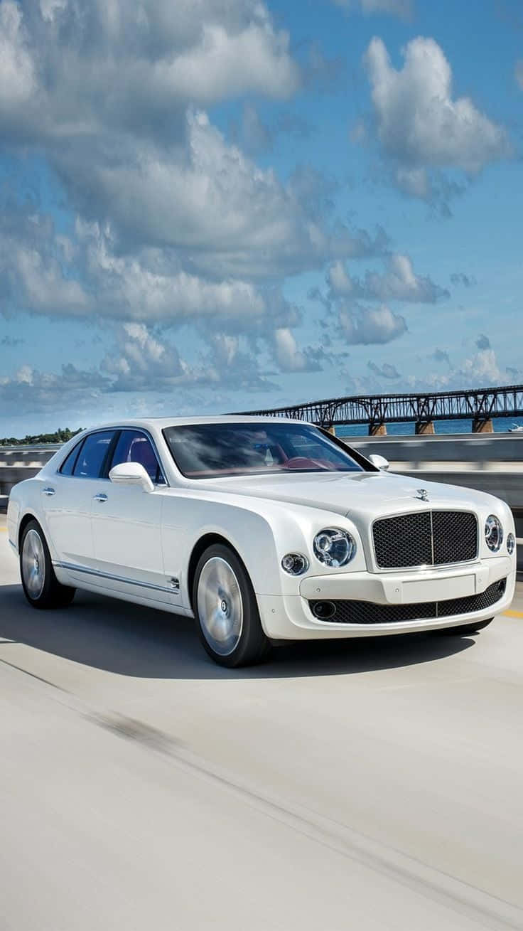 White Mulsanne Bentley Iphone Background