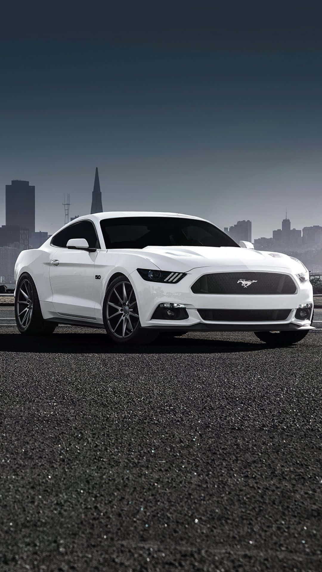White Mustang Car Iphone Background