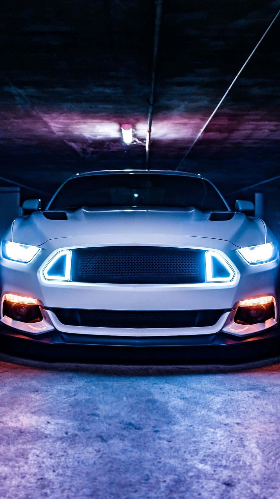 White Mustang Iphone Background