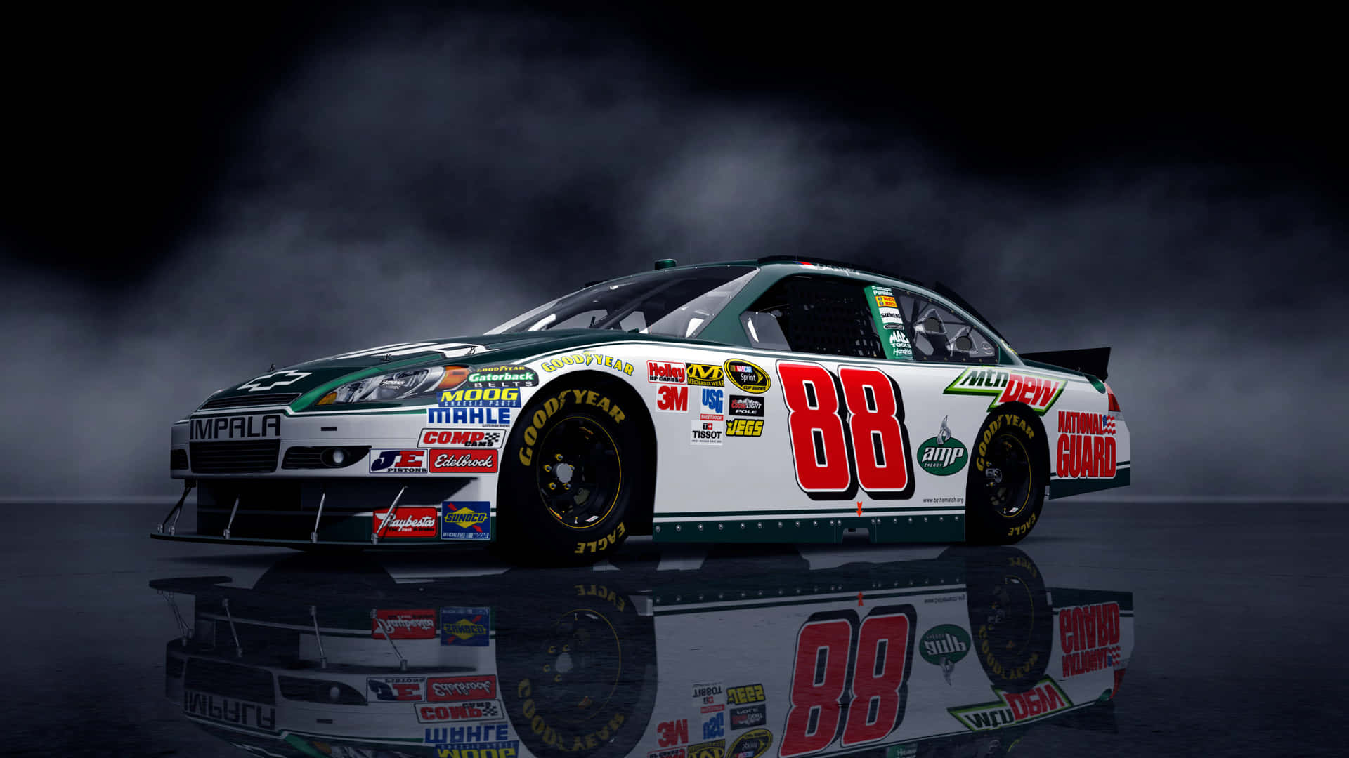 White Nascar Race Car