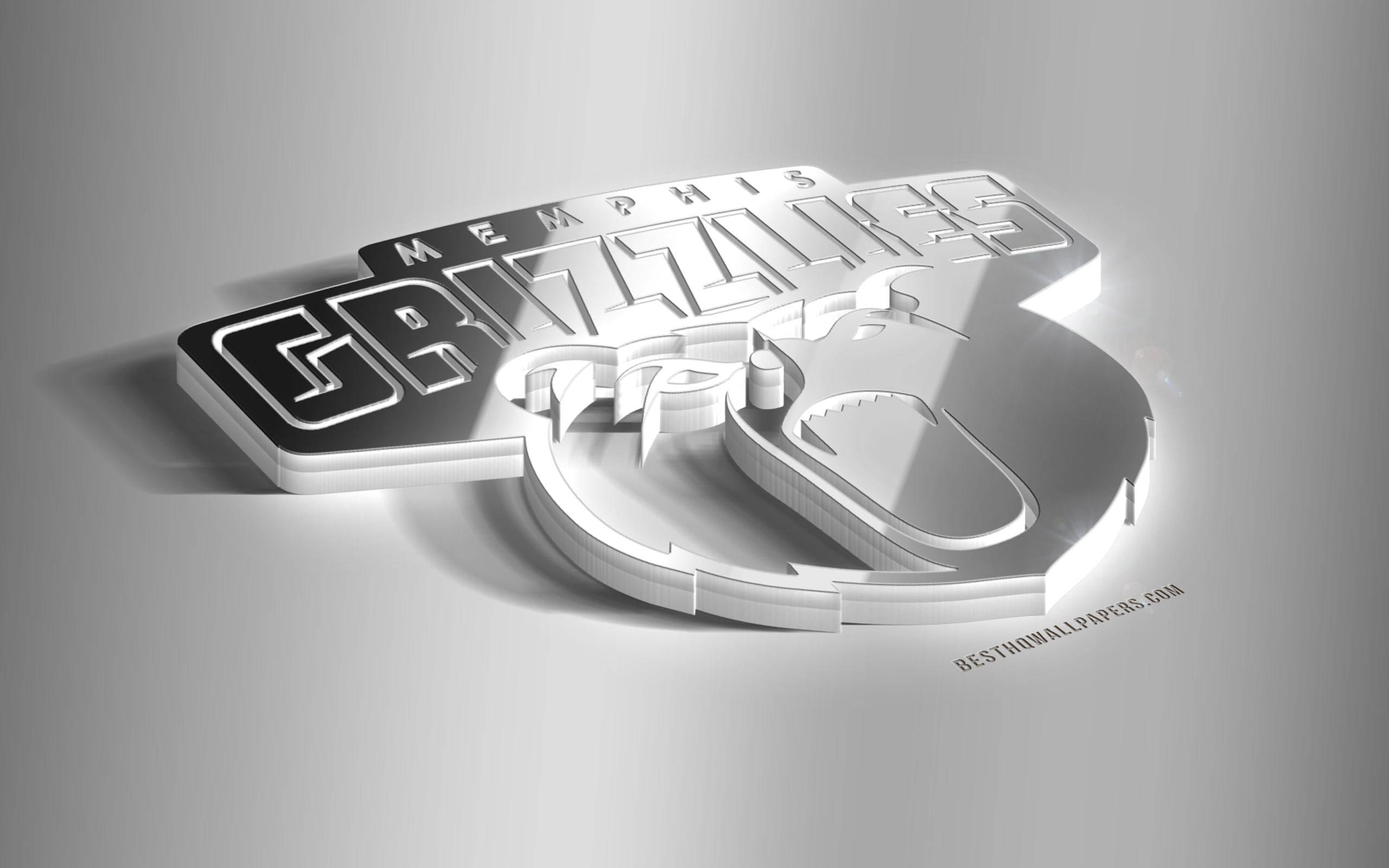 White Nba Memphis Grizzlies Logo 3d Background