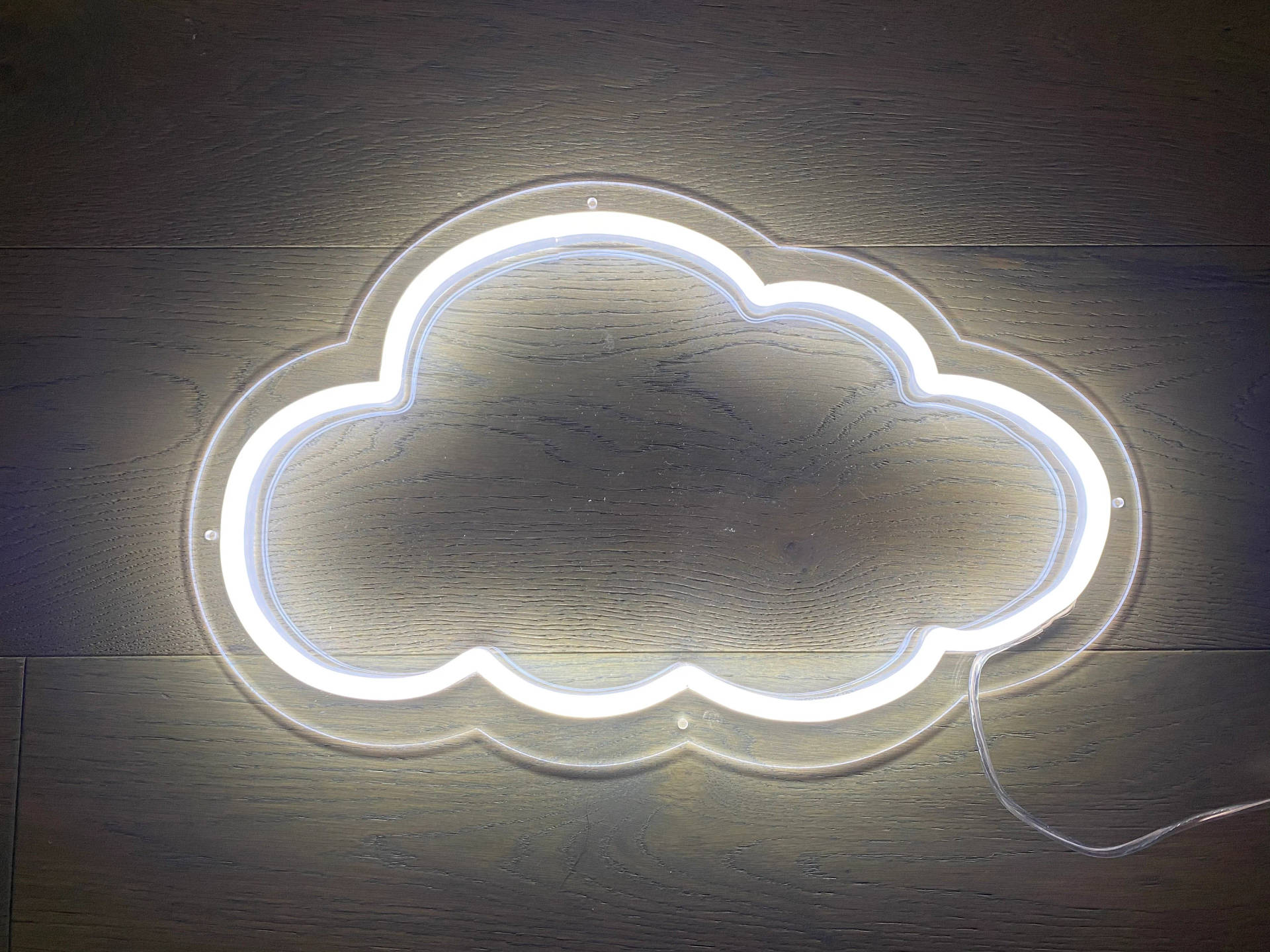 White Neon Aesthetic Cloud Background