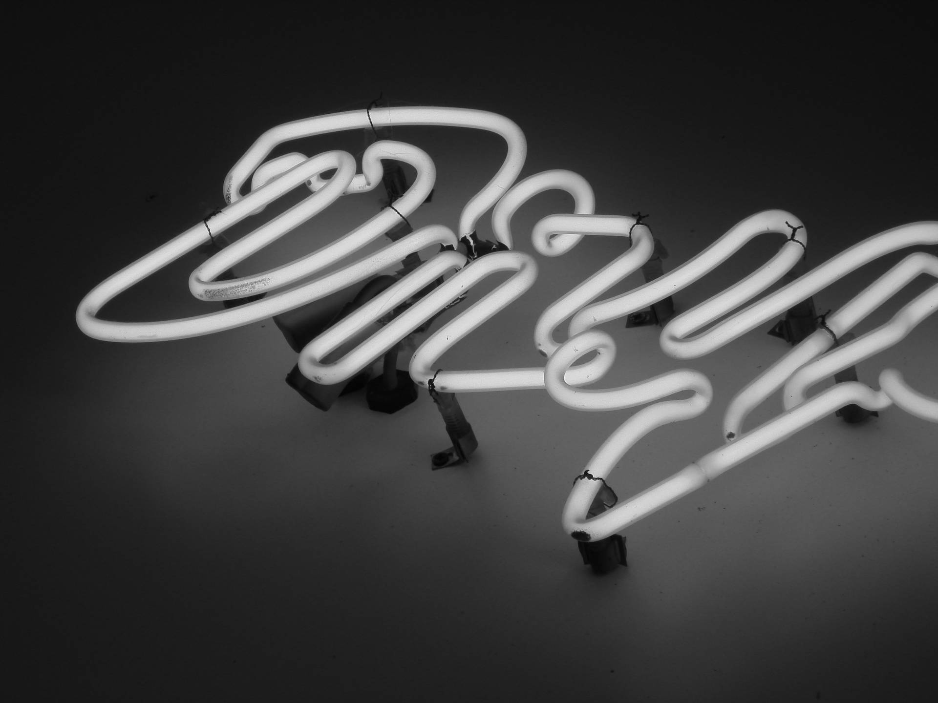 White Neon Aesthetic Dry Sign Background