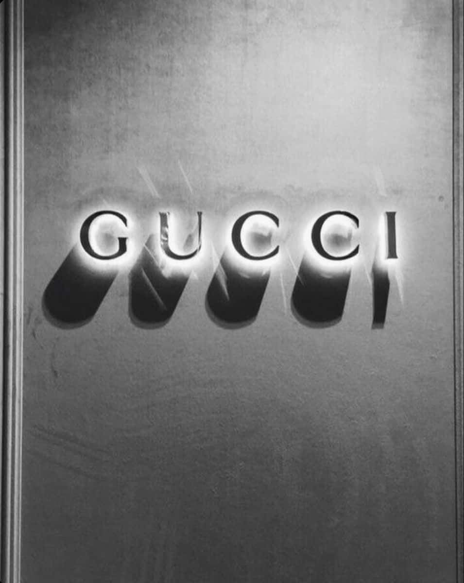 White Neon Gucci Background