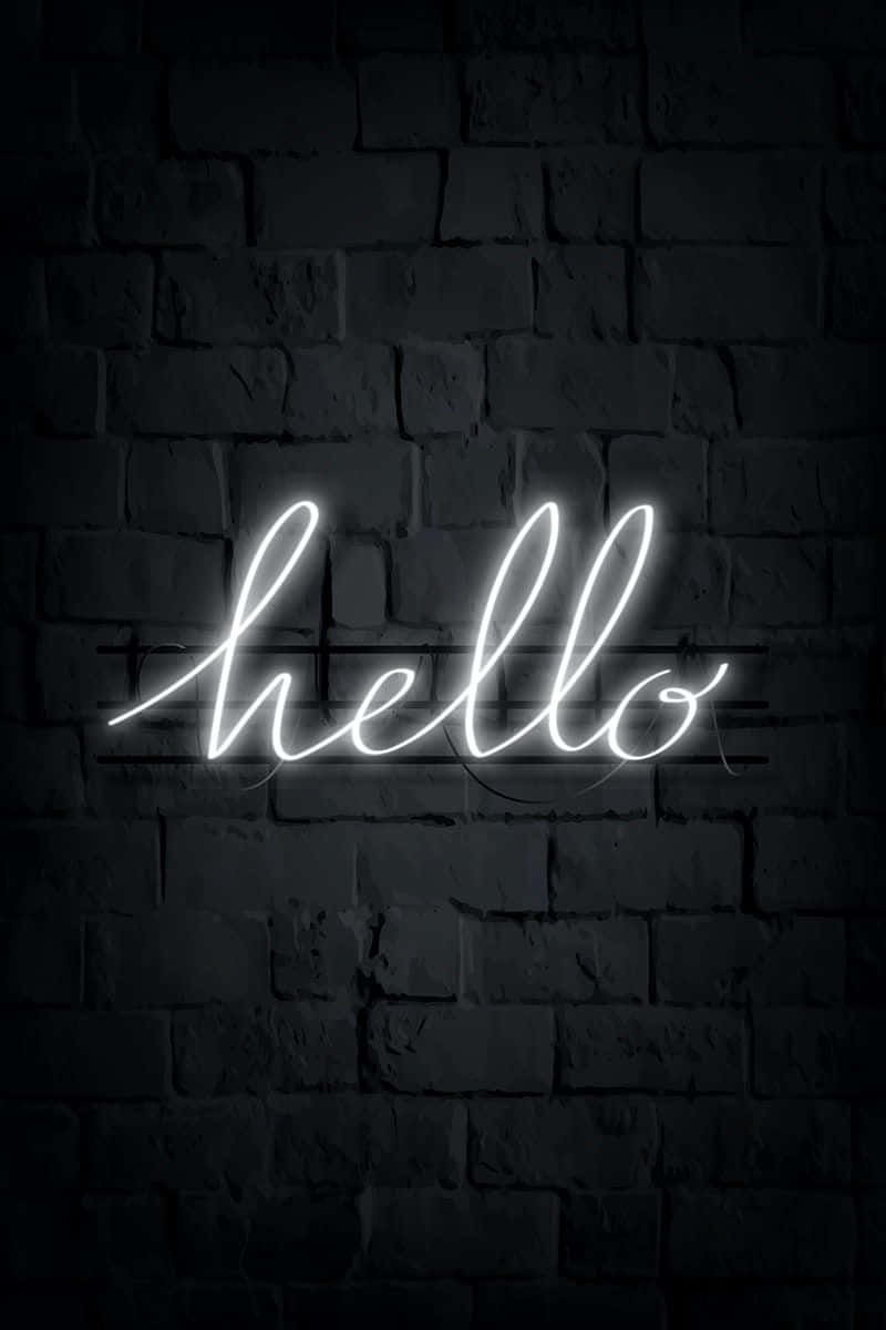 White Neon Hello Background