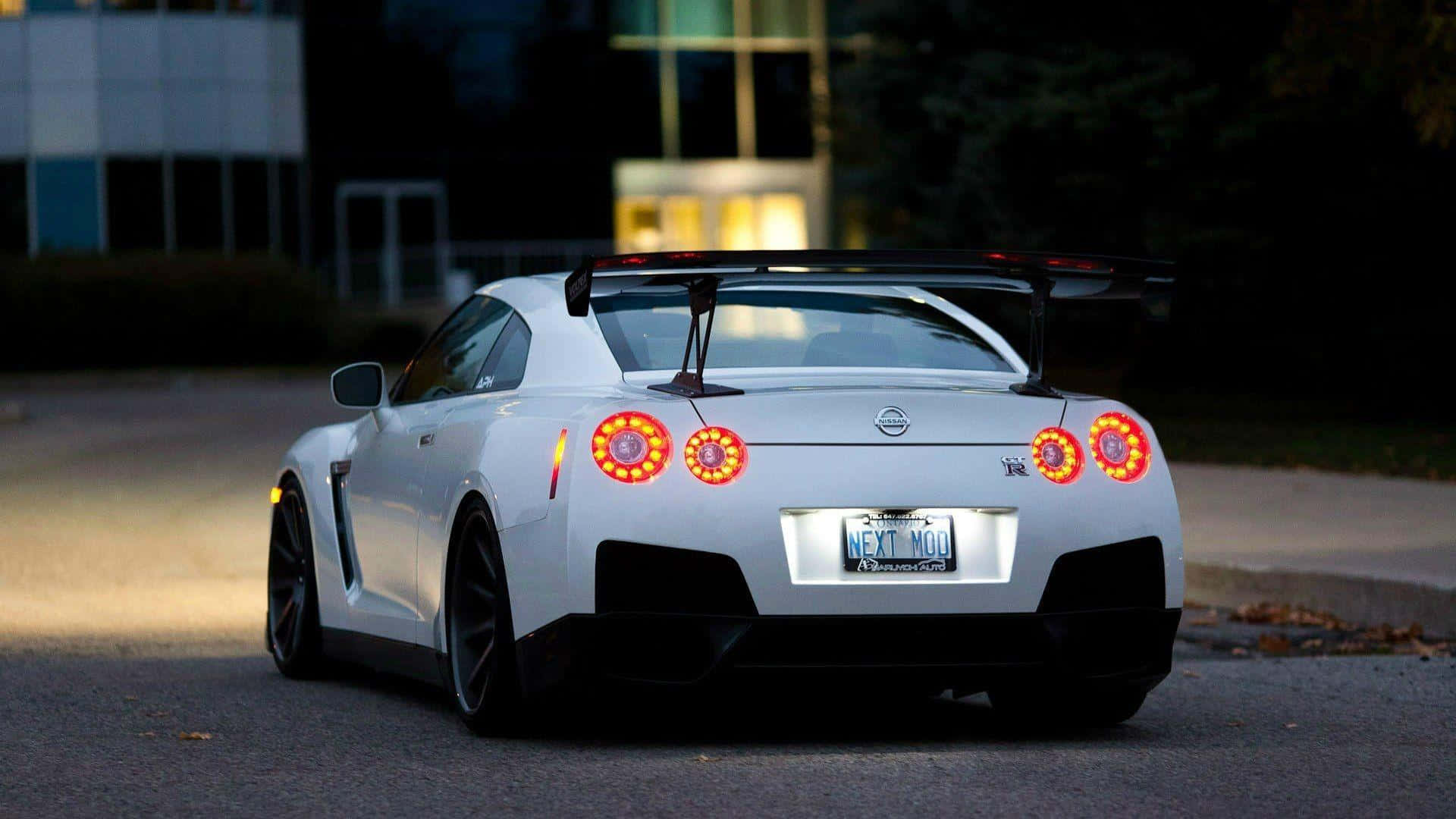 White Nissan Gt-r Desktop Parked Background