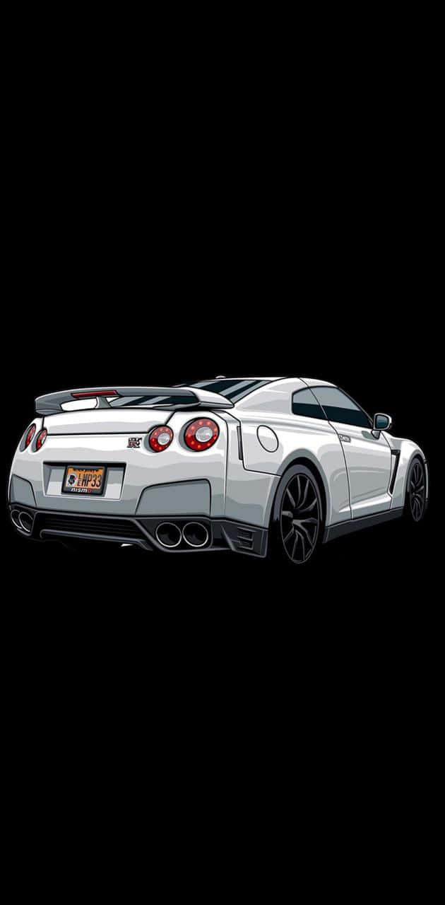 White Nissan R35 Gtr Animation Background