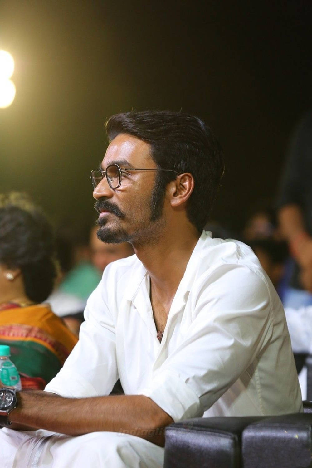 White Outfit Dhanush Background