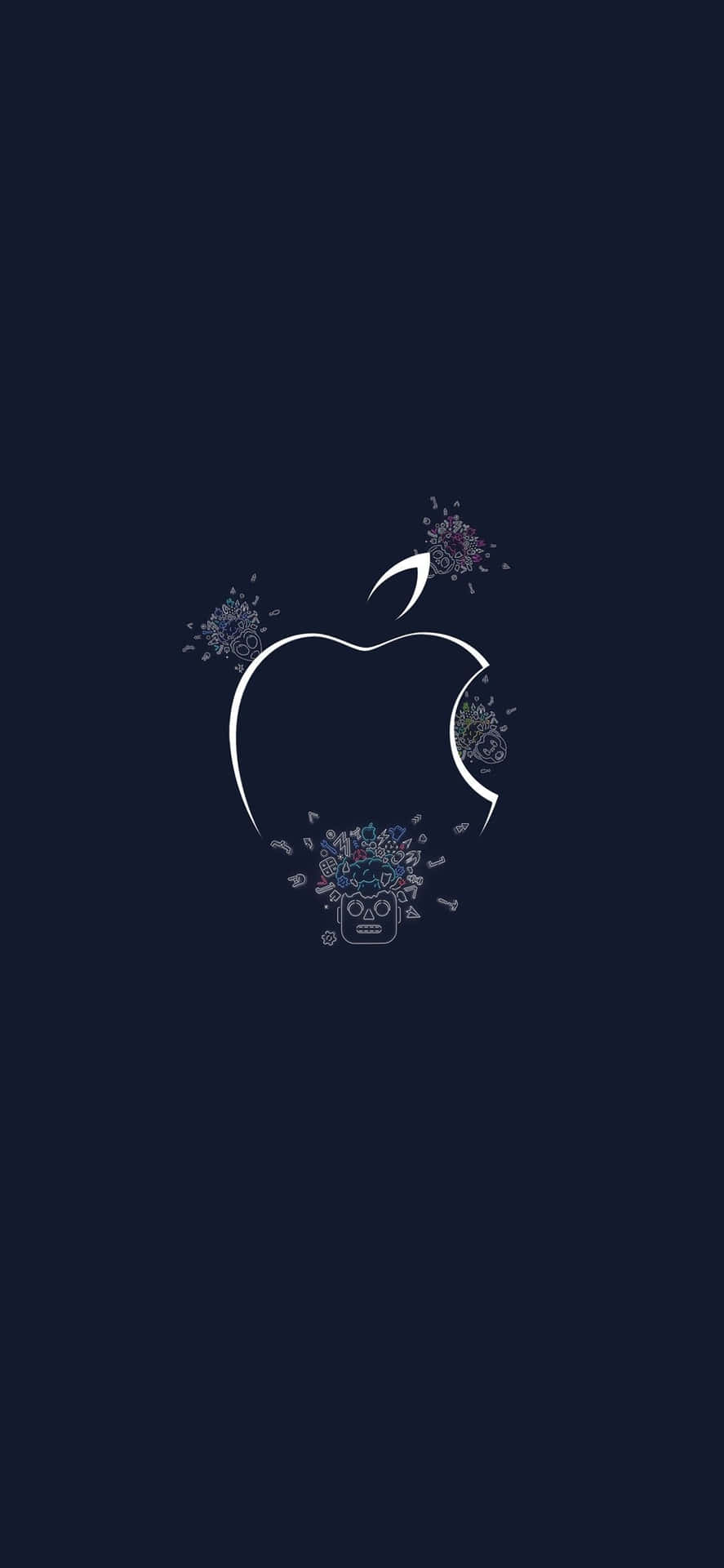 White Outline Logo Amazing Apple Hd Iphone