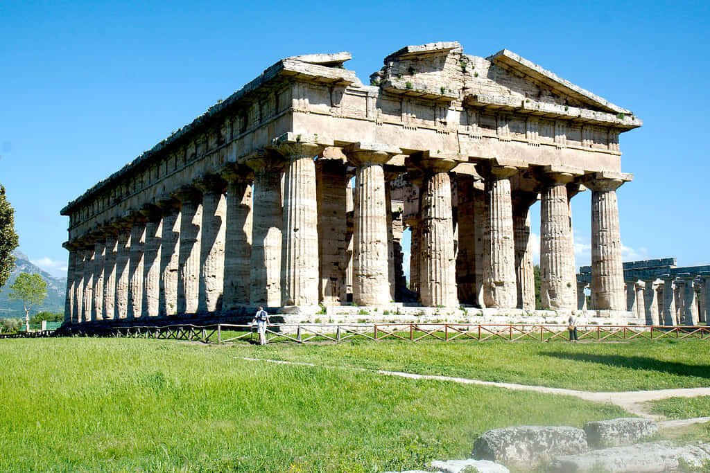 White Paestum Sunny Background