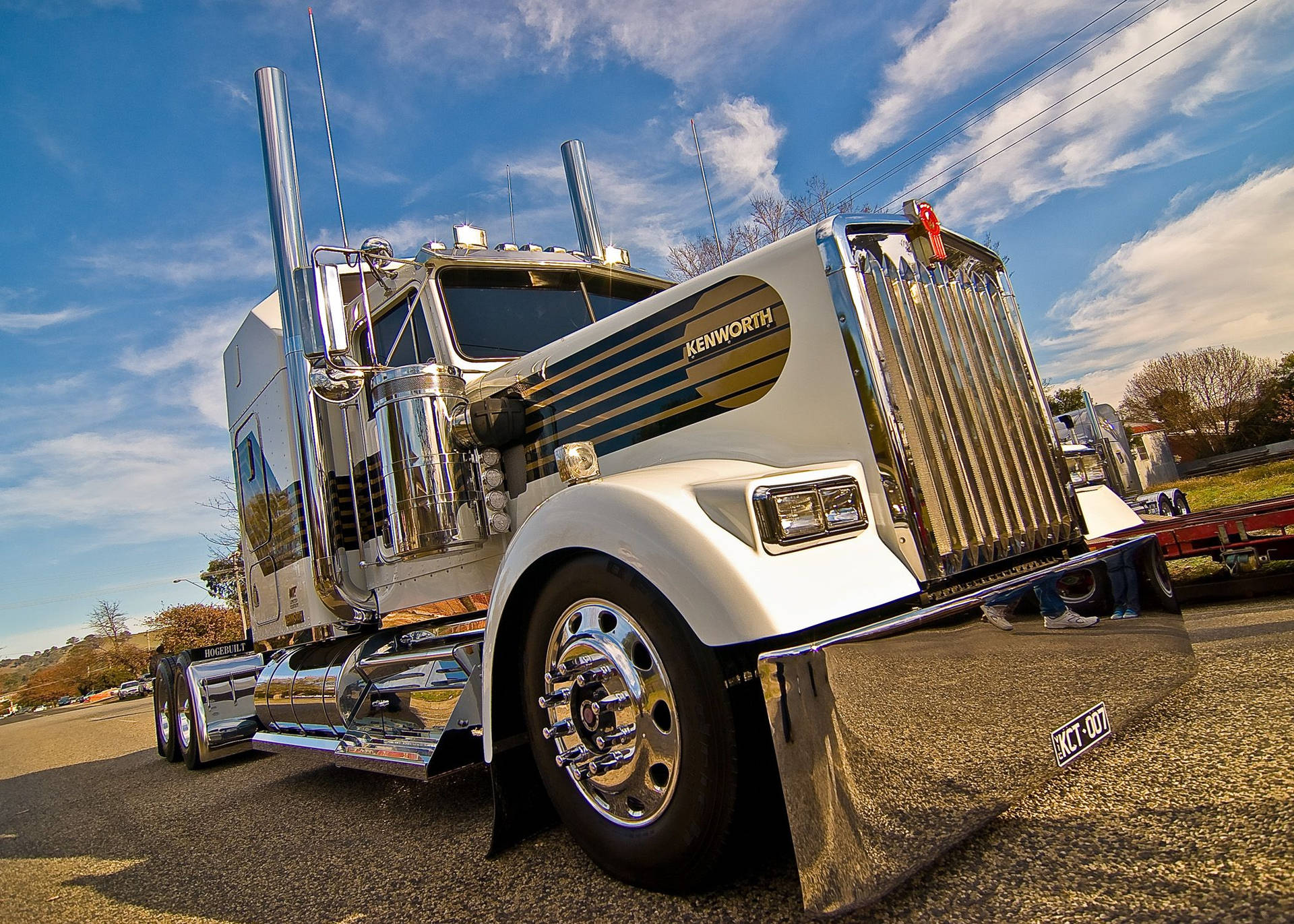 White-painted Kenworth Truck Background