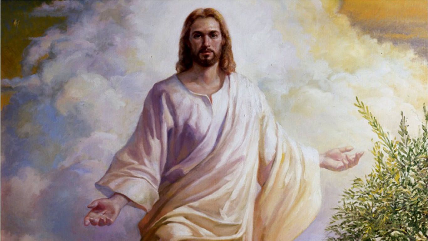 White Painting Of Jesus Christ Background