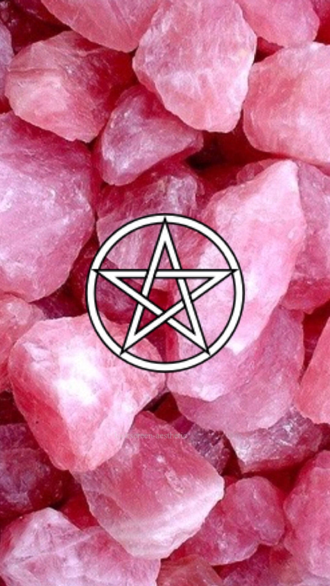 White Pentagram On Pink Rocks