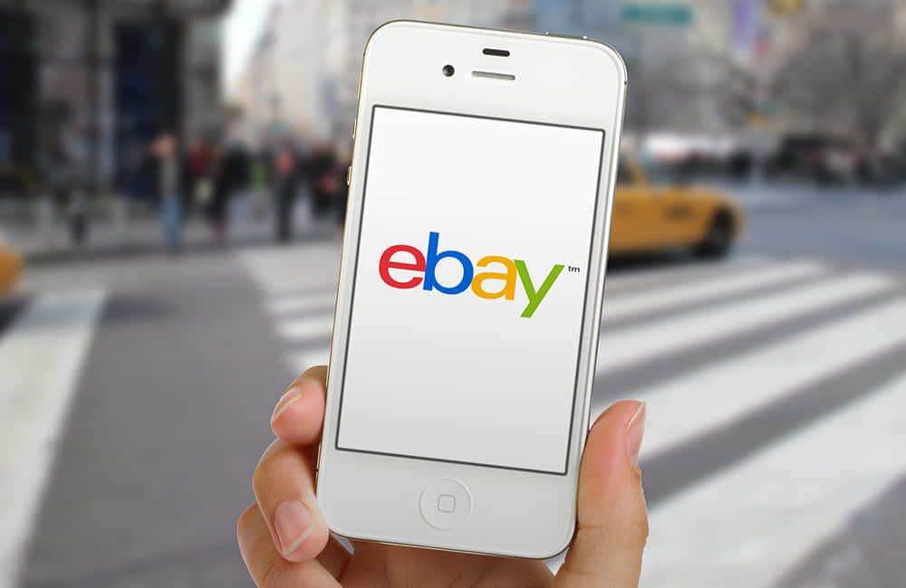 White Phone With Ebay Uk Logo Background