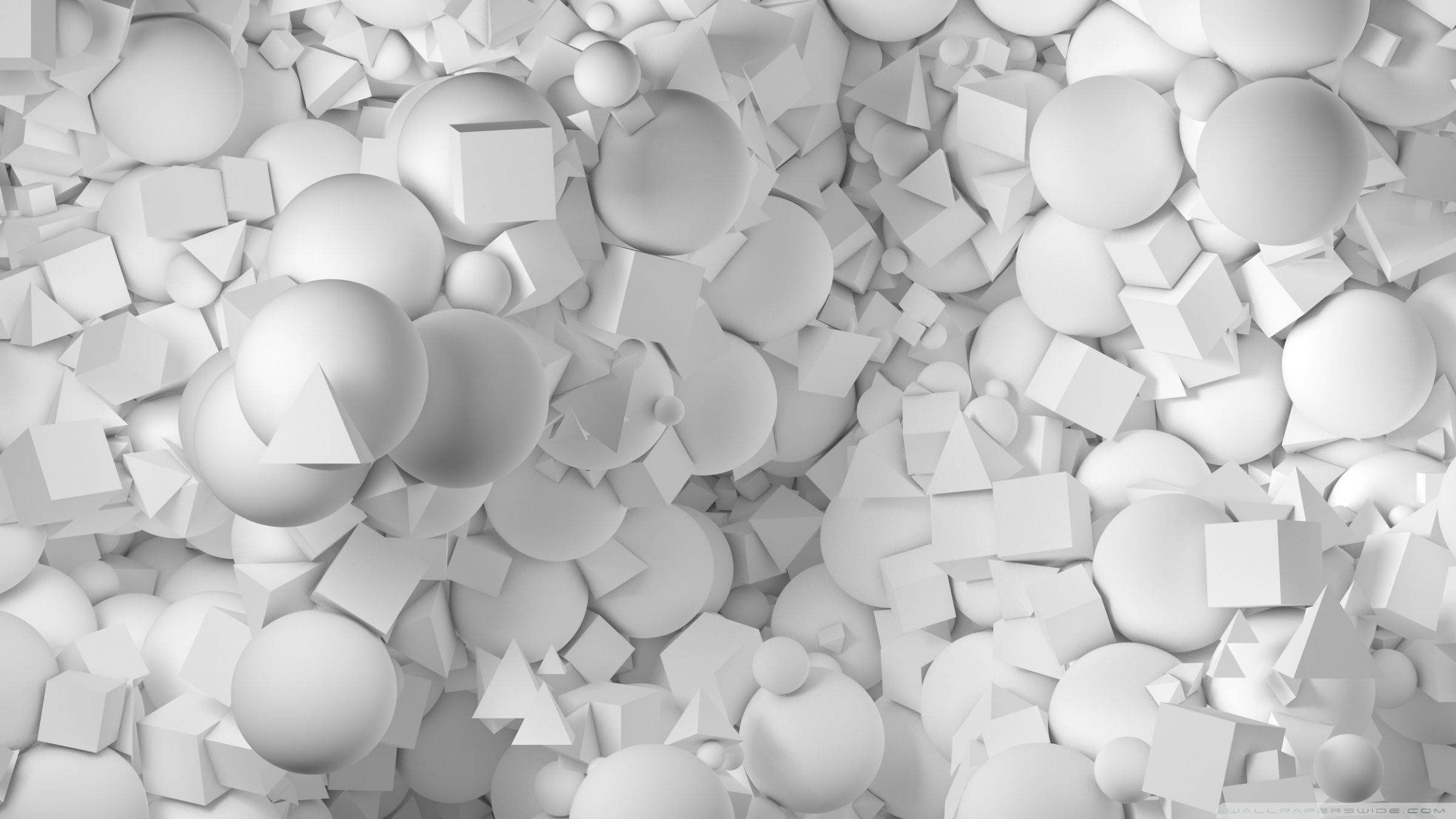 White Pile Of Shapes 3d Android Phone Background