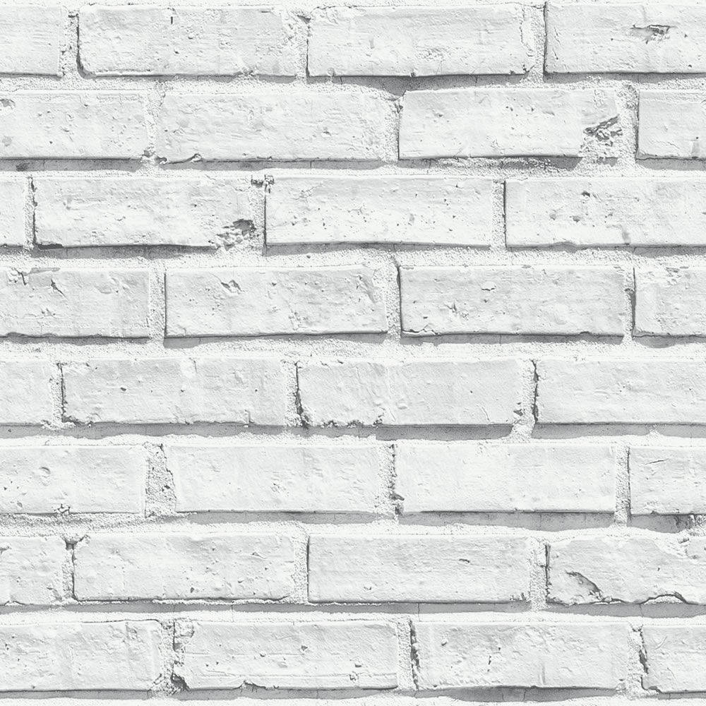 White Plain Brick Wall Background