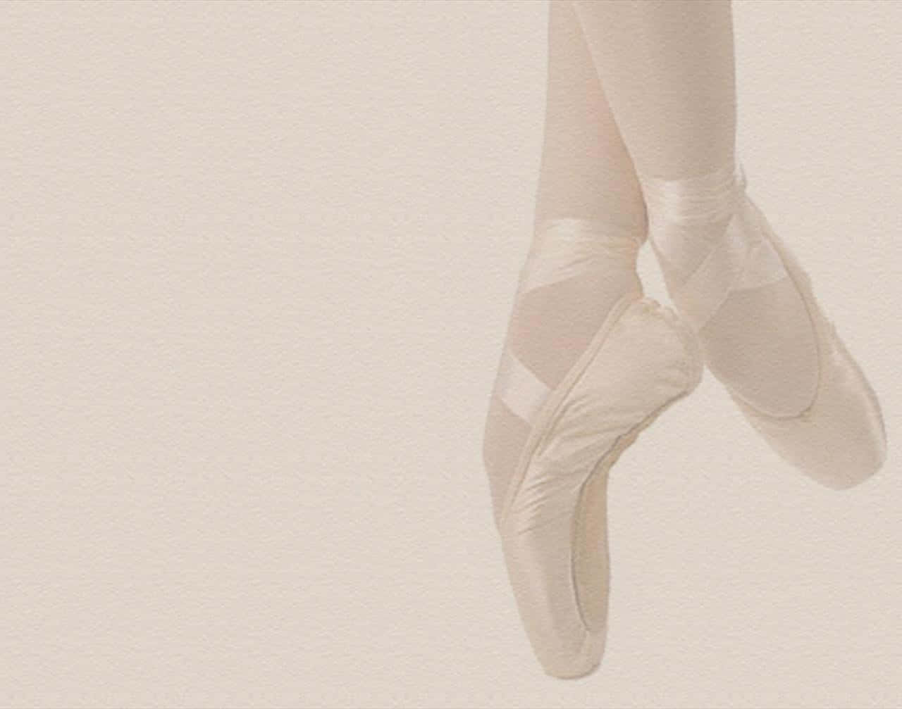 White Pointe Shoes Background