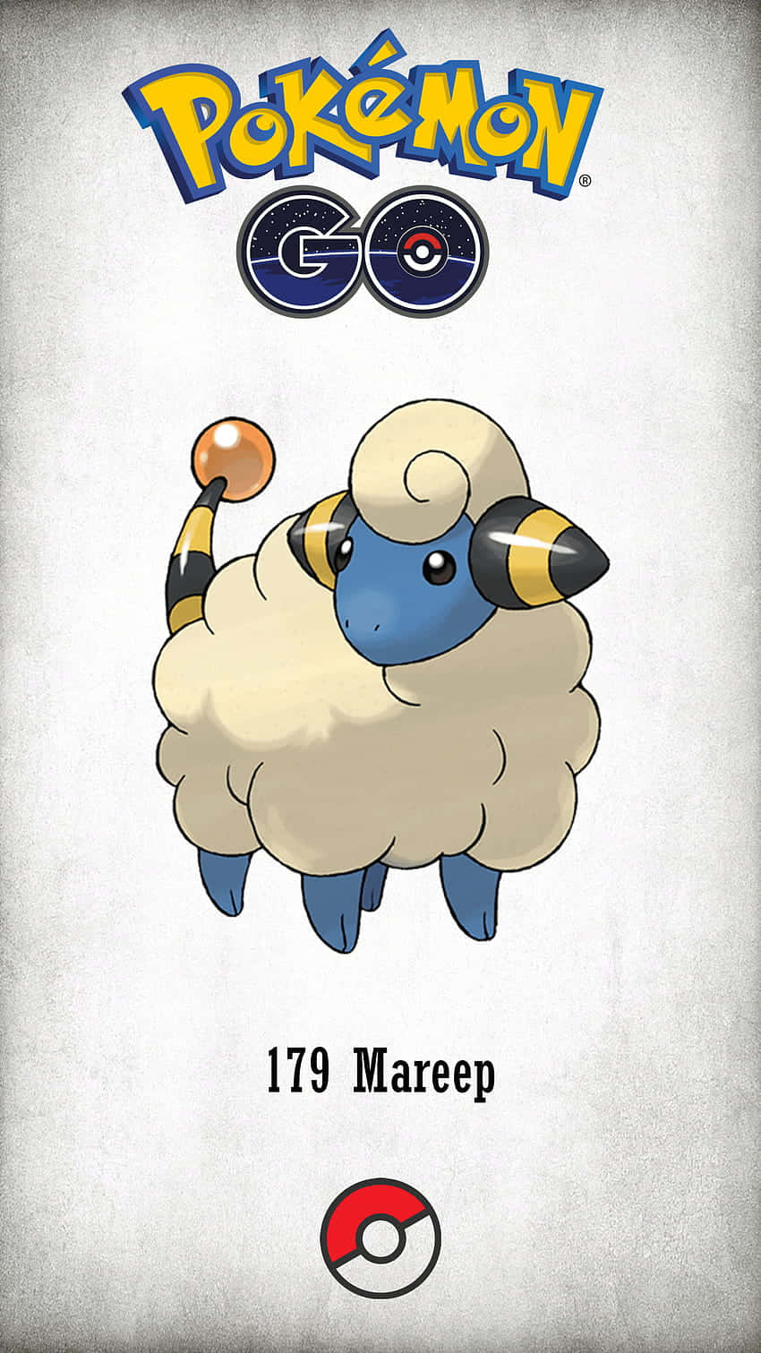 White Pokemon Go Mareep Poster Background
