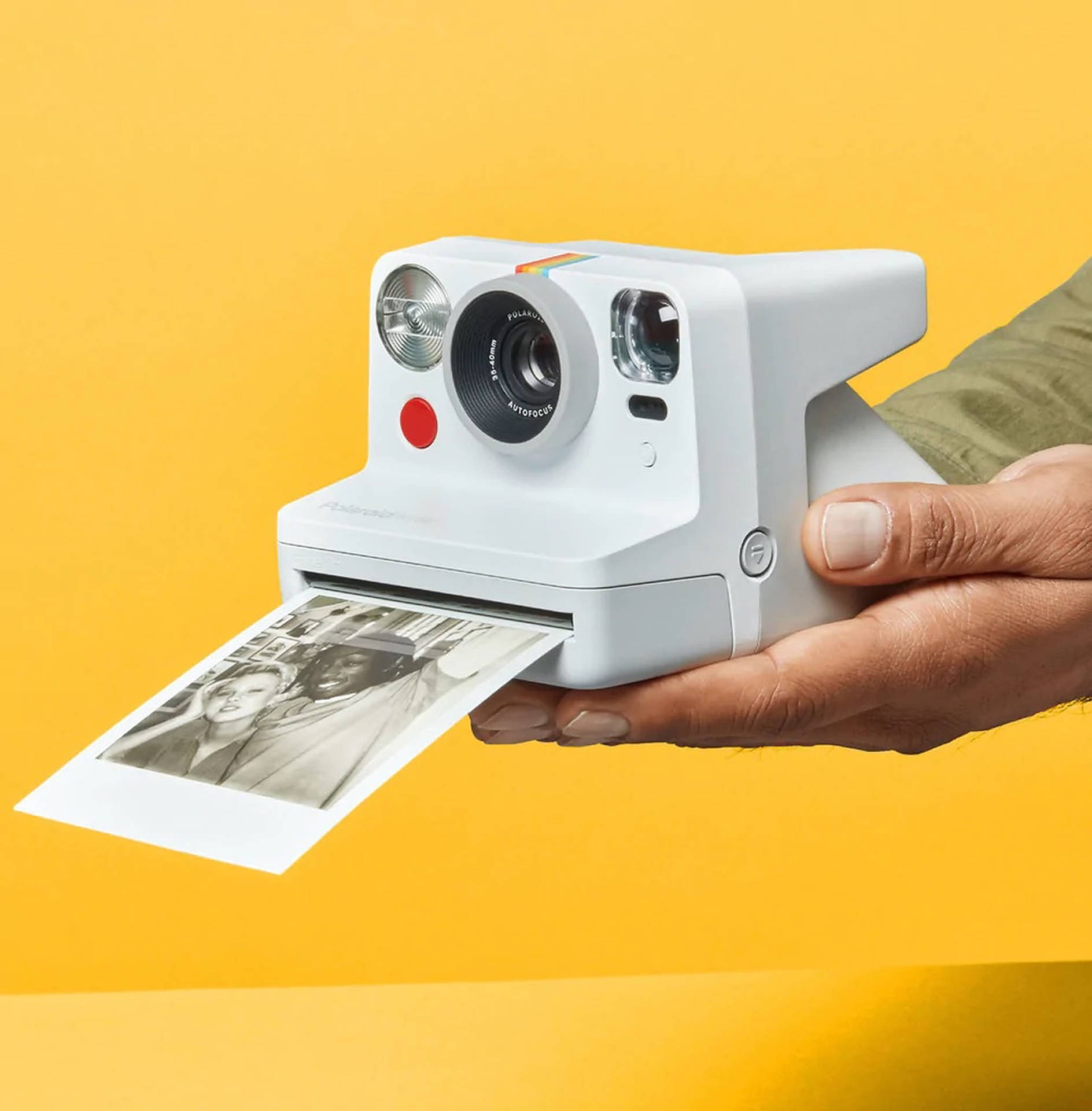 White Polaroid Camera Background