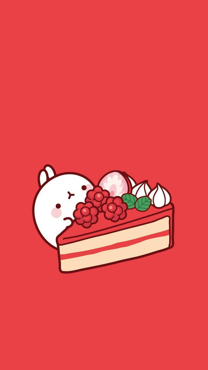 White Rabbit And Shortcake Cartoon Iphone Background