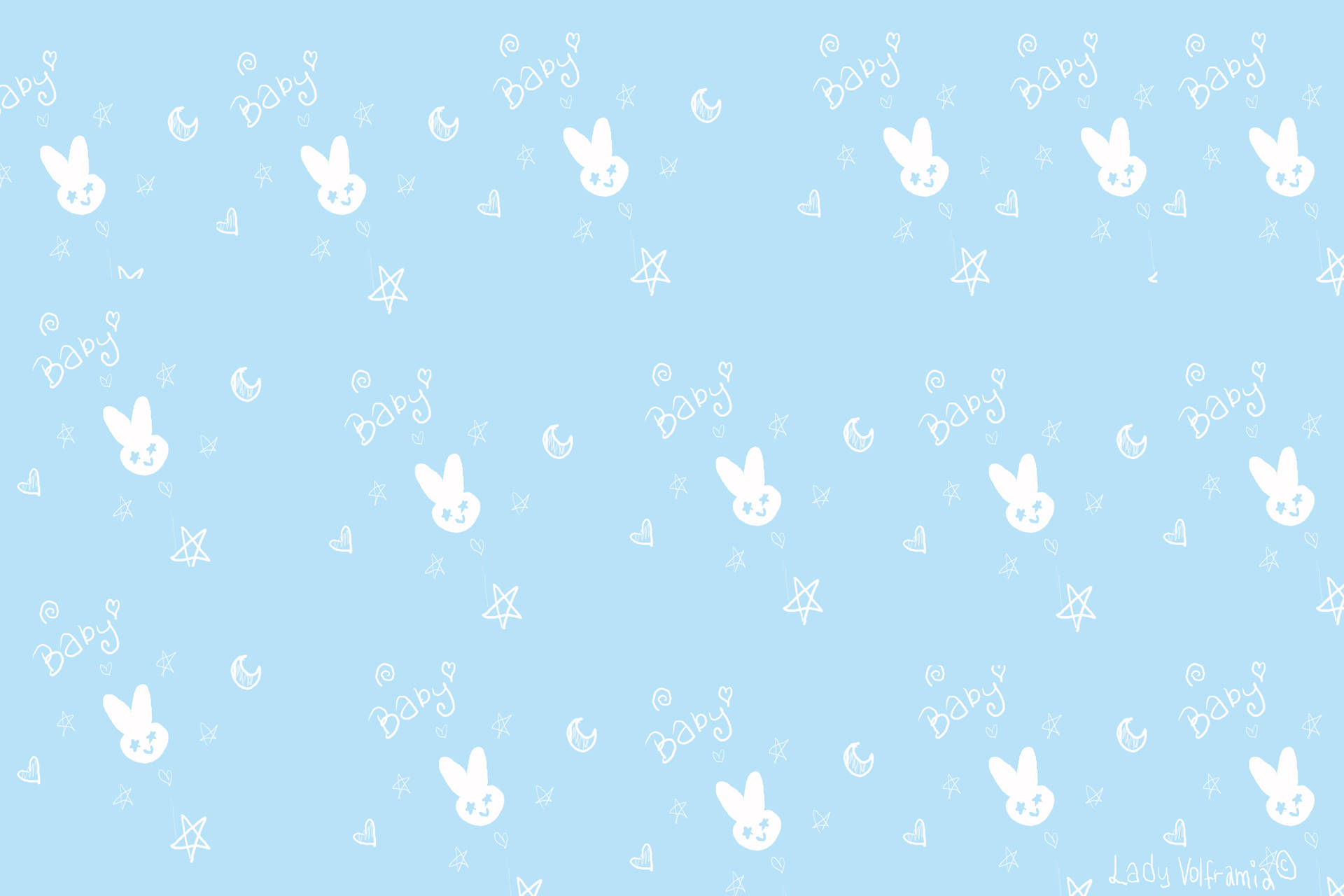 White Rabbits Cute Tablet Background