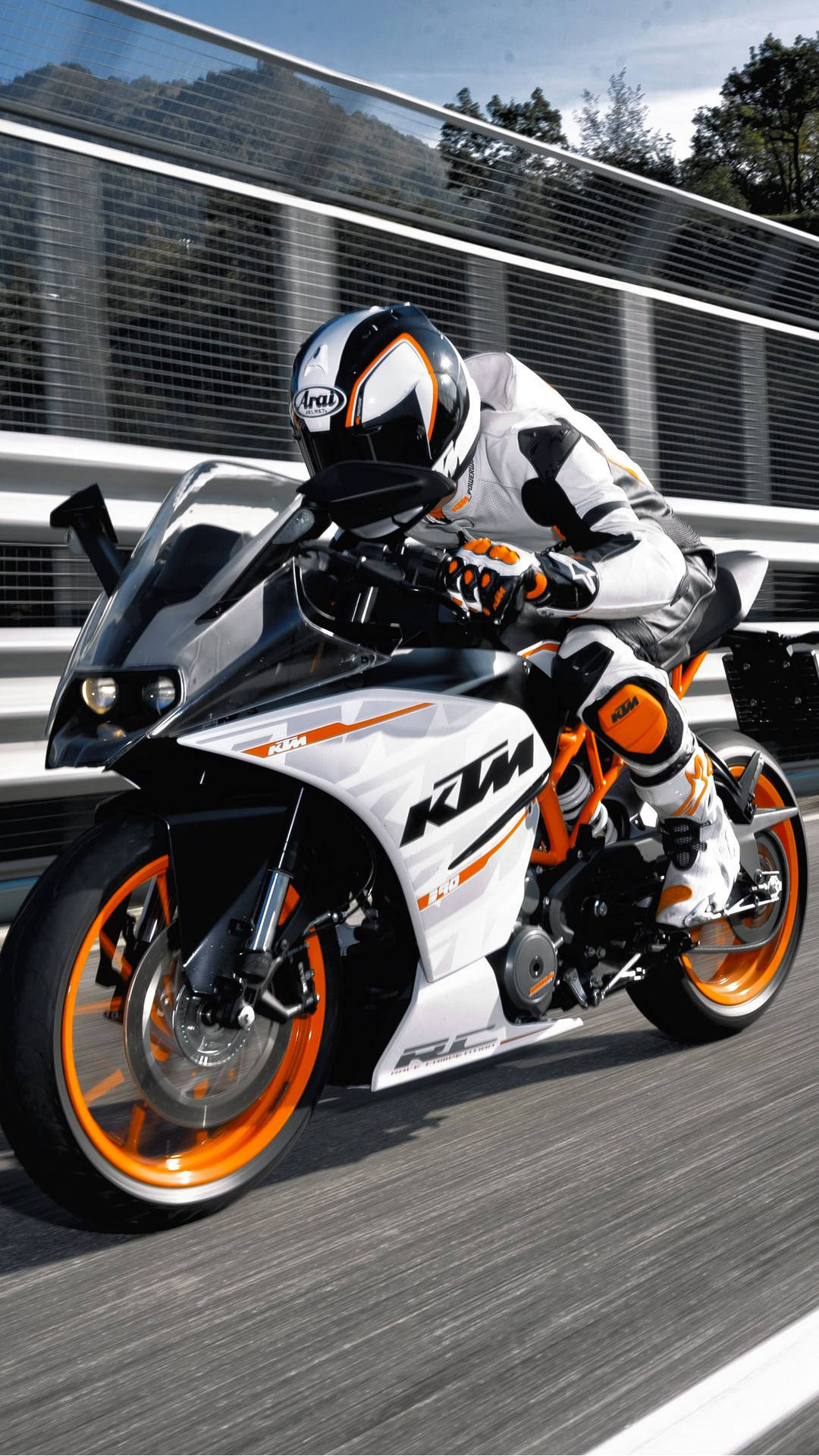 White Racer On White Ktm Iphone Background