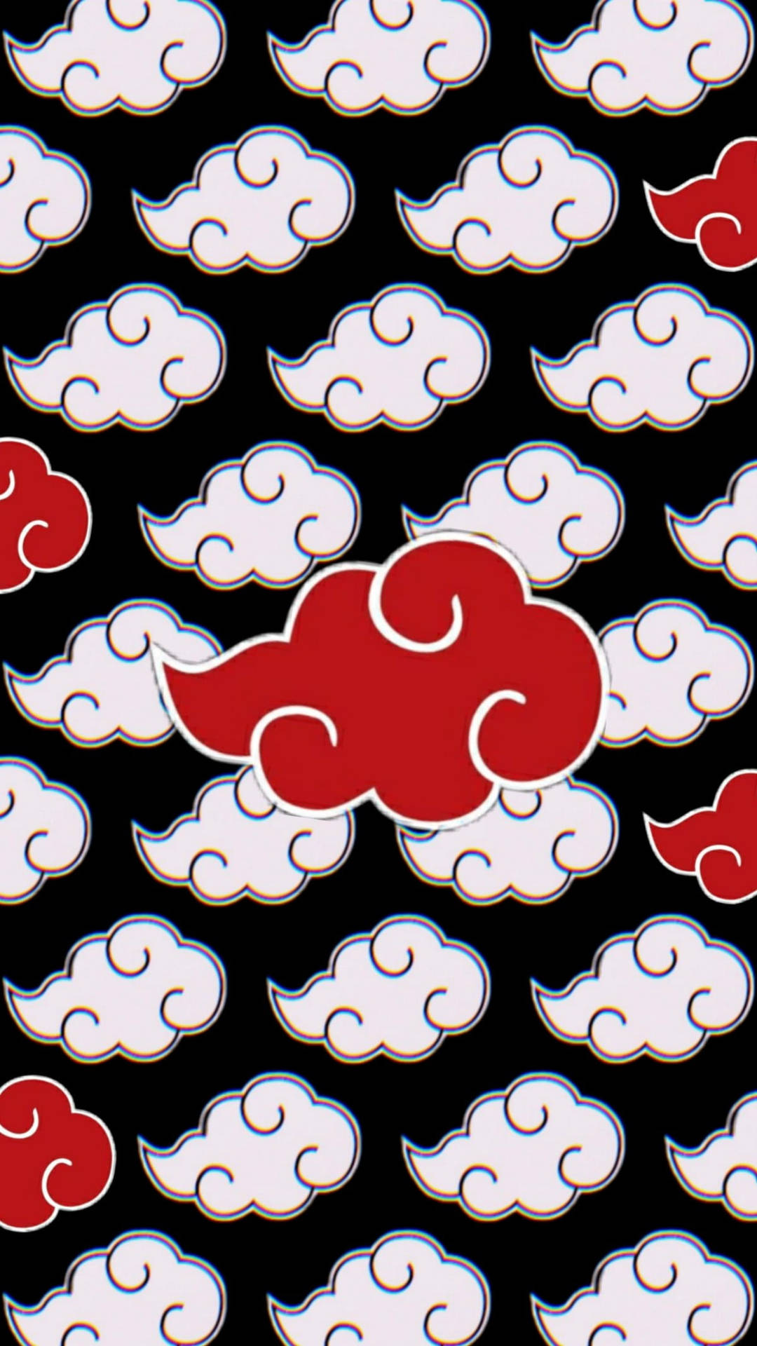 White Red Akatsuki Cloud Iphone Background