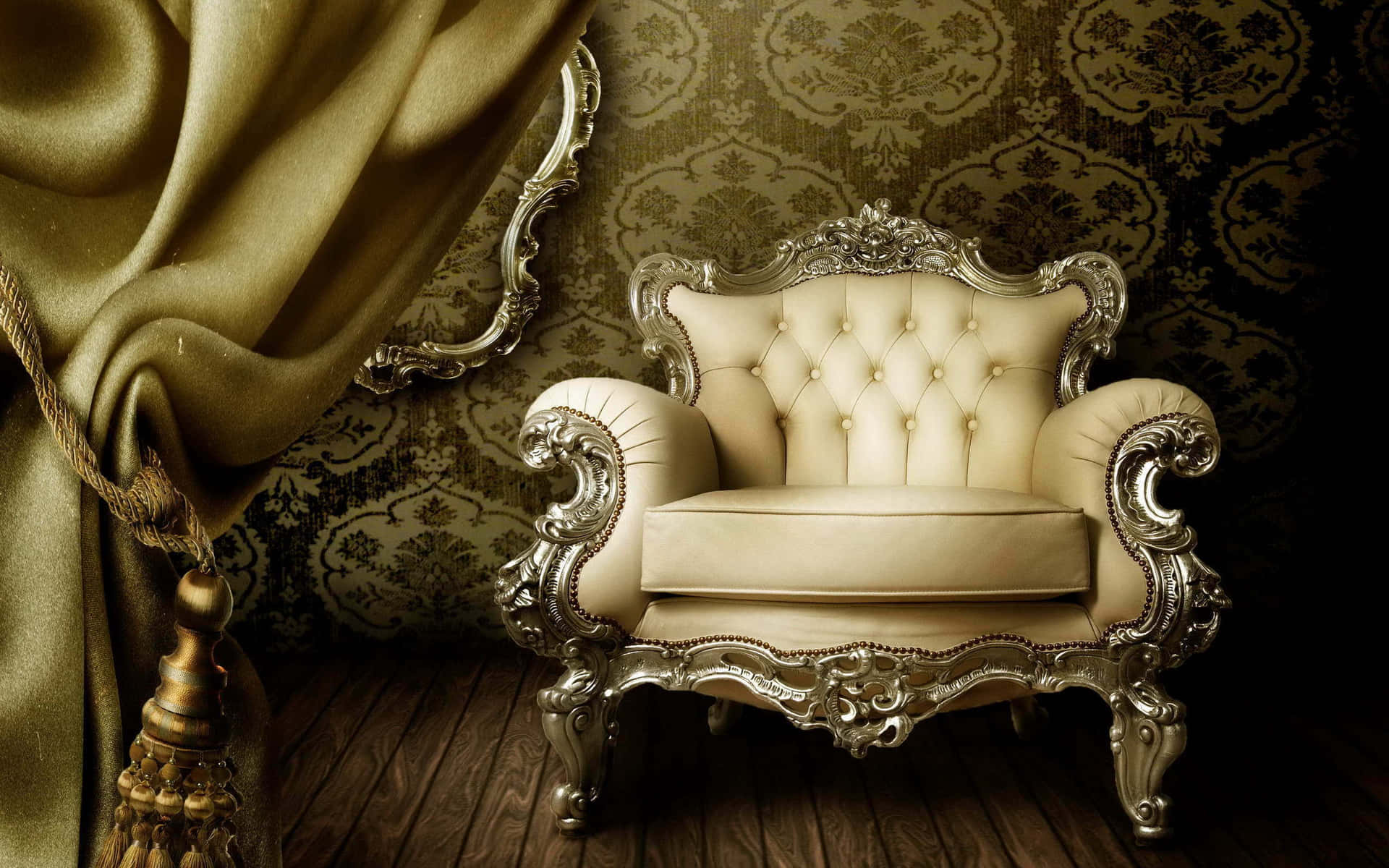 White Royalty Single Couch Background