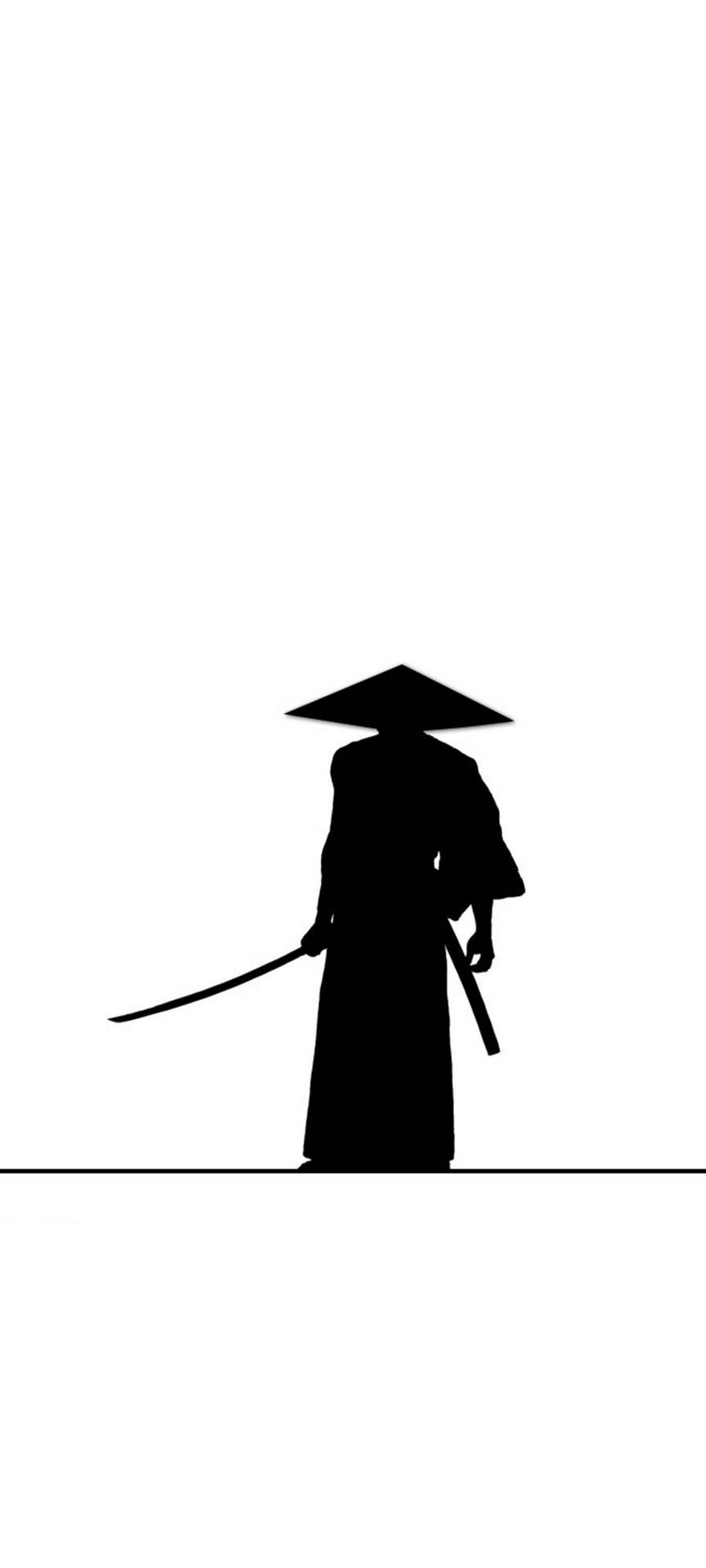 White Samurai Silhouette Iphone Background