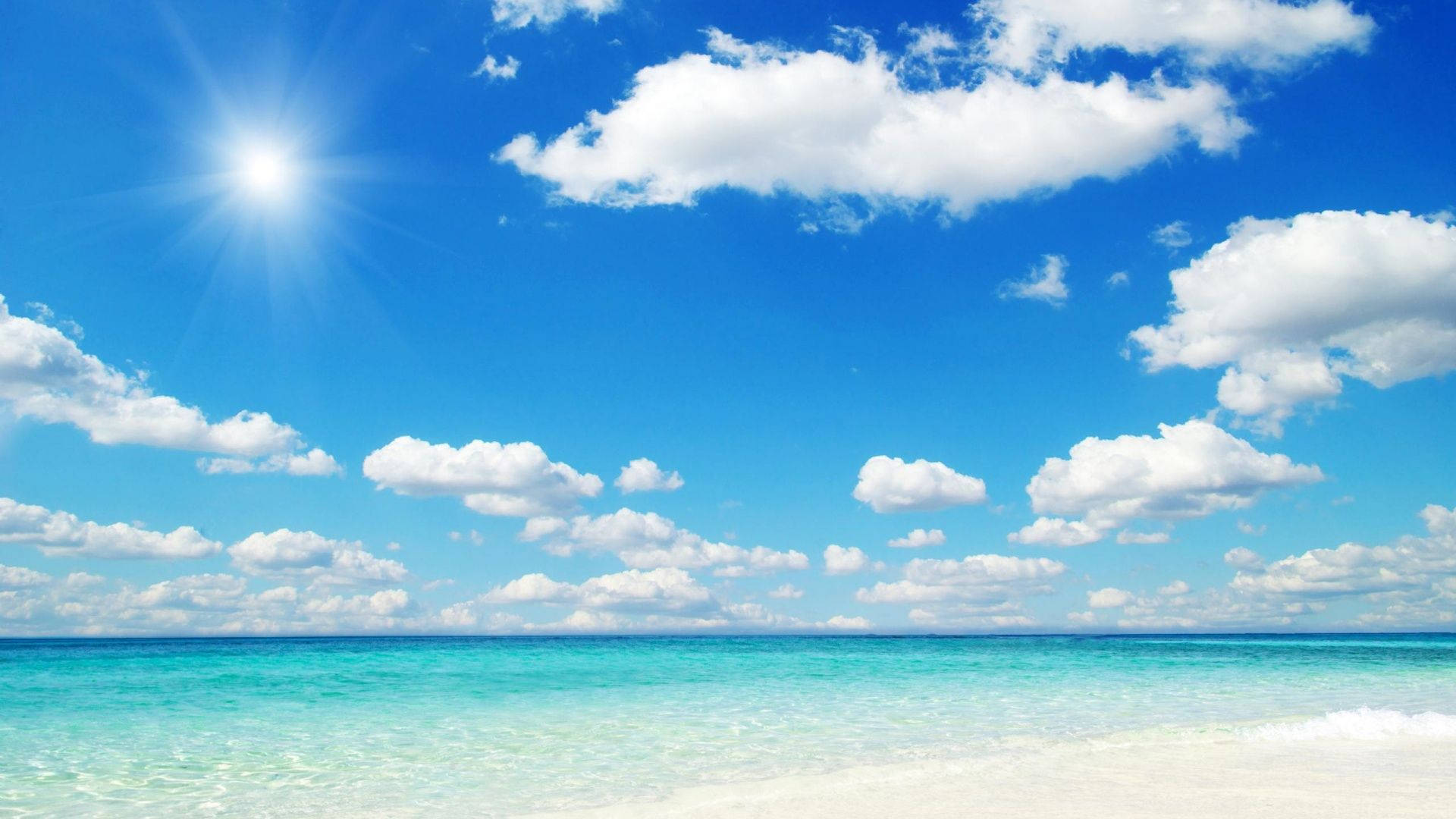 White Sand And Blue Aesthetic Cloud Background