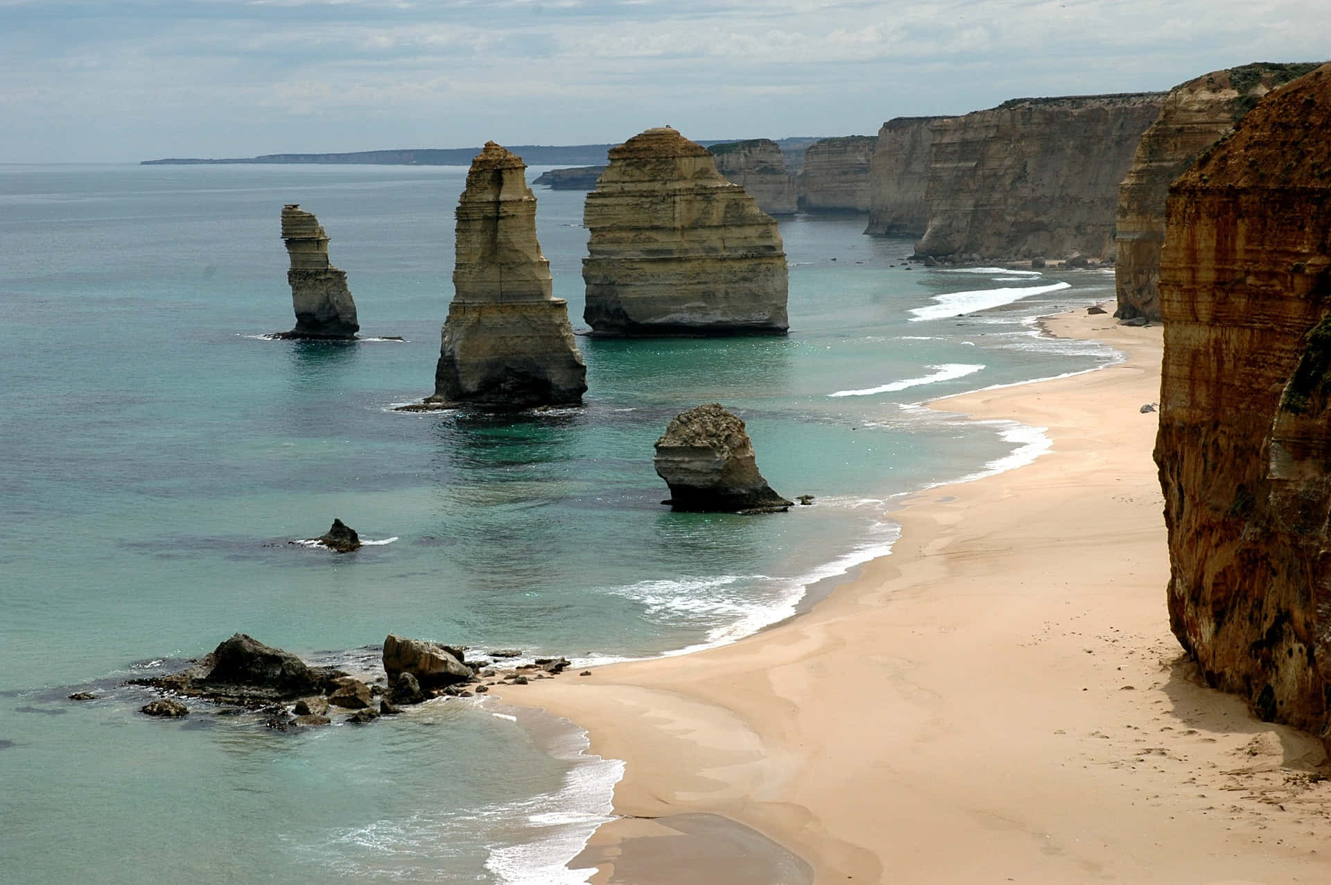 White Sand And Twelve Apostles In Great Ocean Road Australia Background