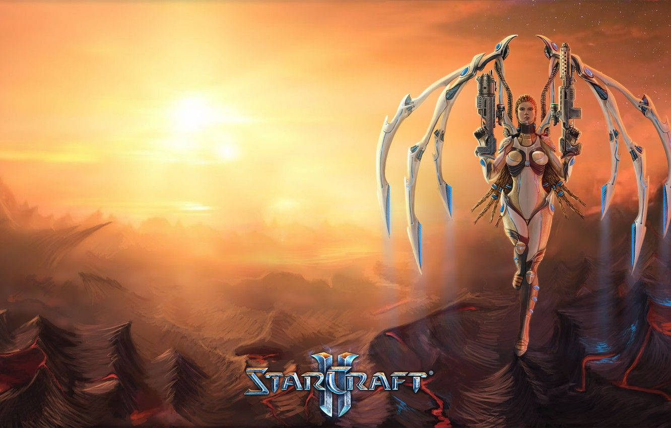 White Sarah Kerringan Weapons Starcraft Background