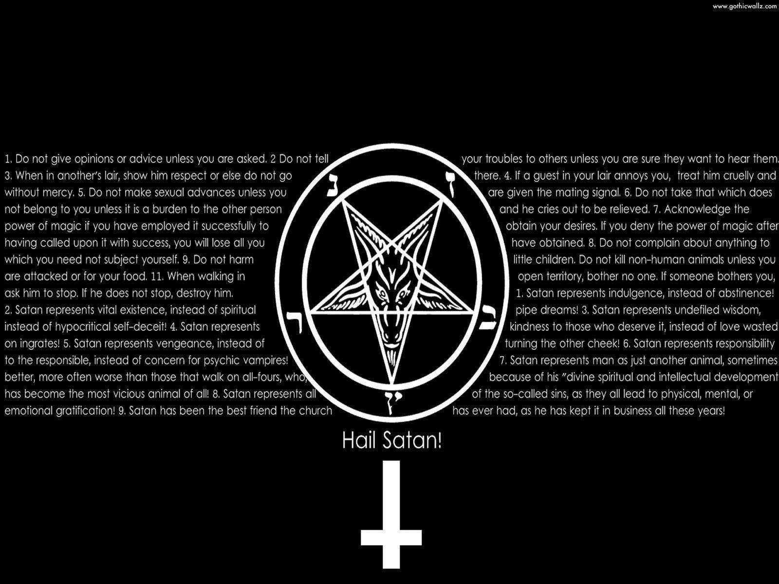 White Satanic Text Poster Background