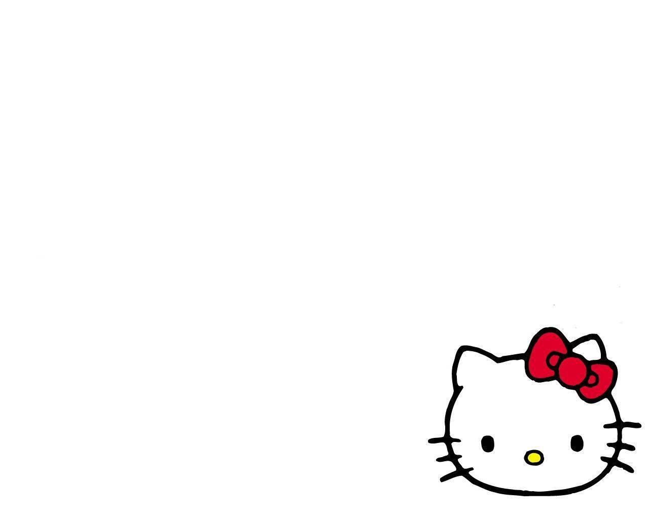White Screen With Hello Kitty