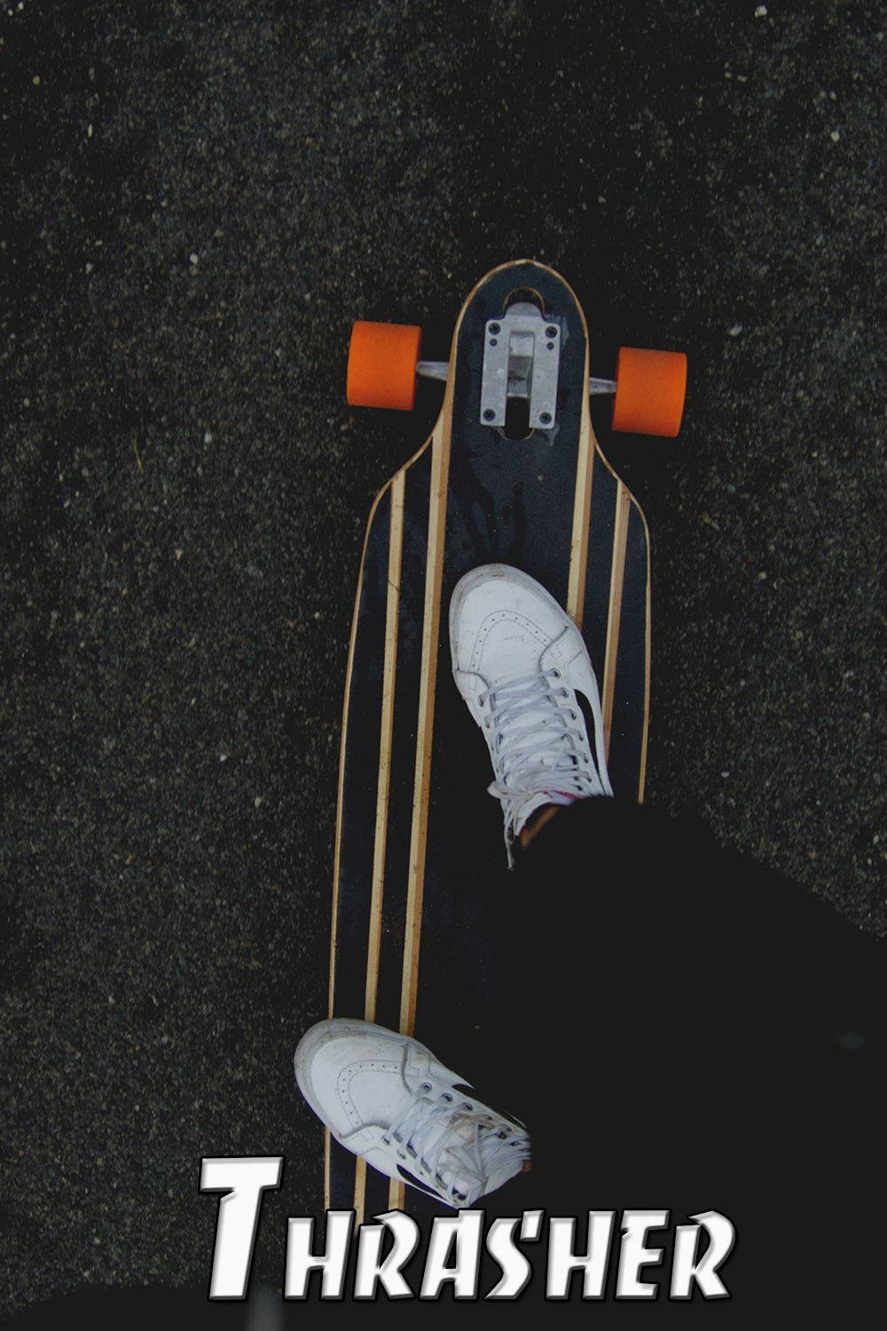 White Skater Shoes On Skateboard Iphone Background