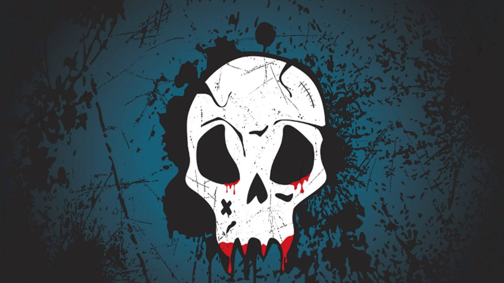 White Skull Dark Devil Background