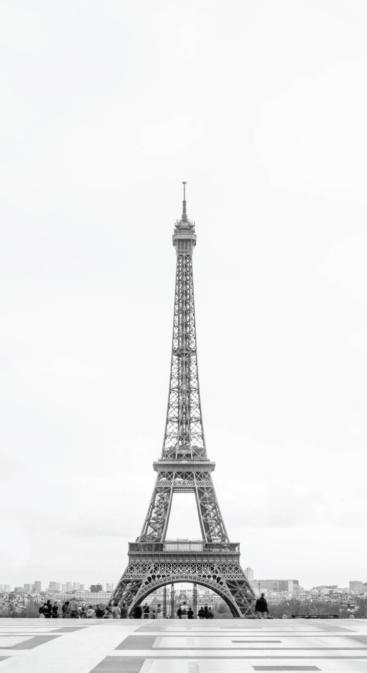 White Sky With Eiffel Tower Iphone Background