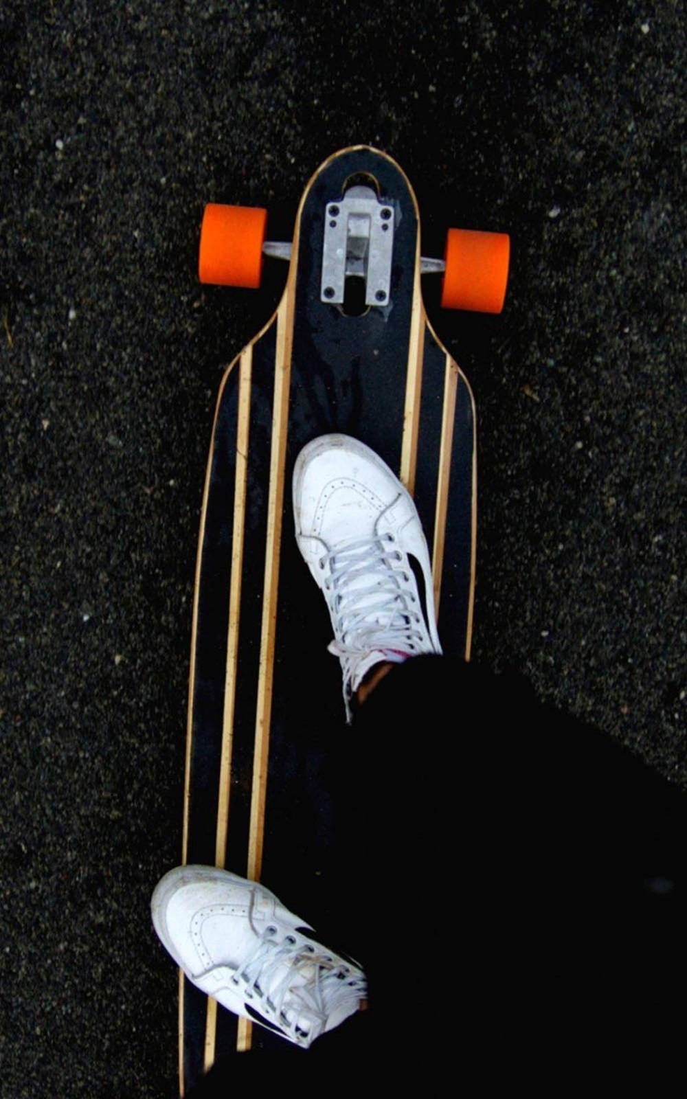 White Sneakers On Orange Skateboard Wheels Skater Aesthetic
