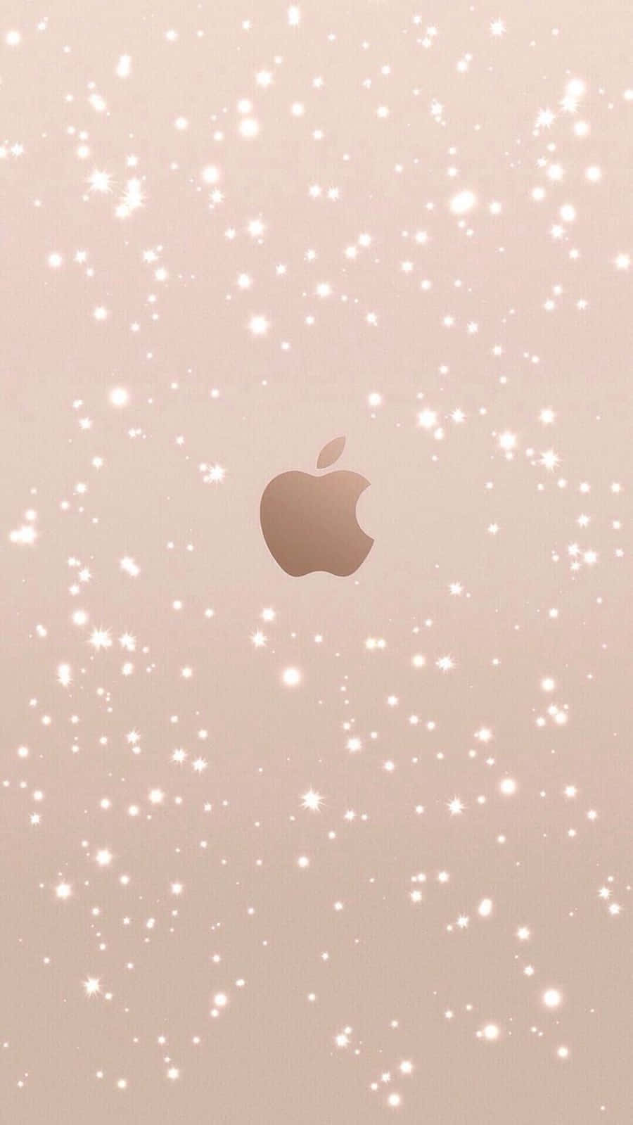 White Sparkle Design Rose Gold Apple Background