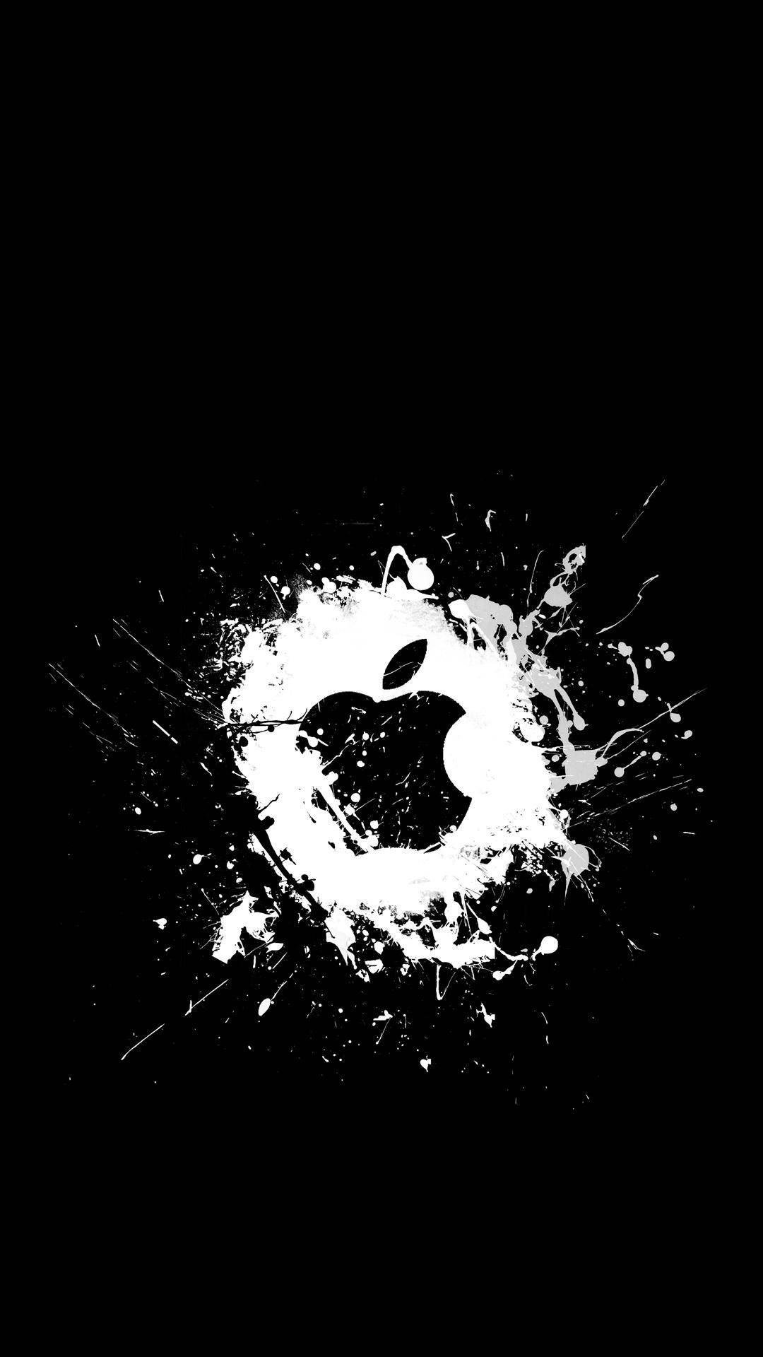 White Splash Black Apple Logo Iphone Background