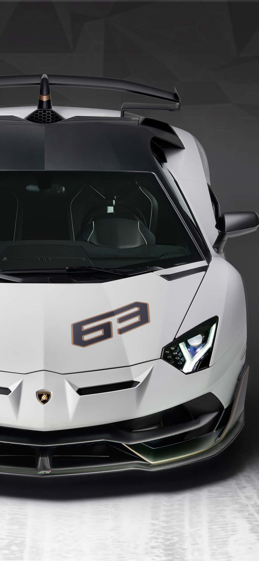 White Sports Car Lamborghini Phone Background