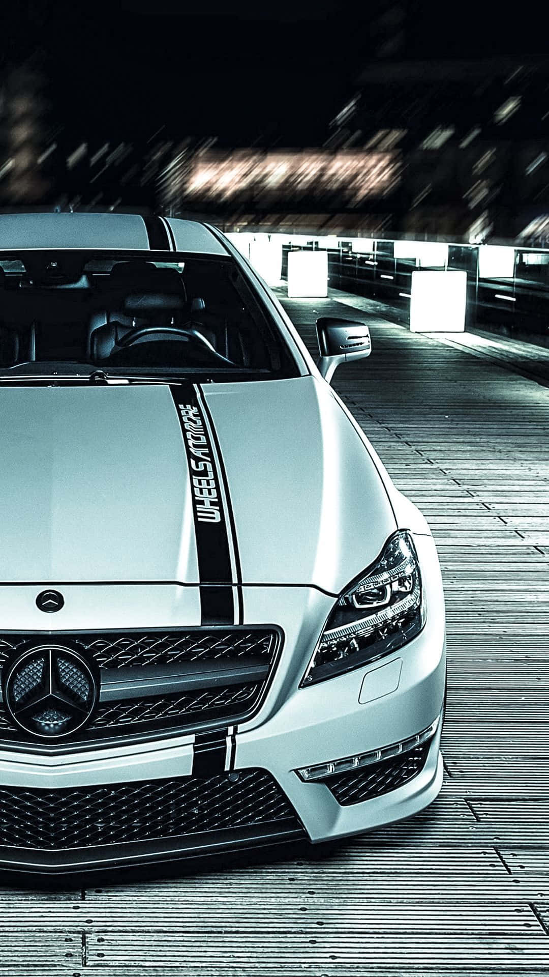 White Sporty Mercedes Classic Iphone Background