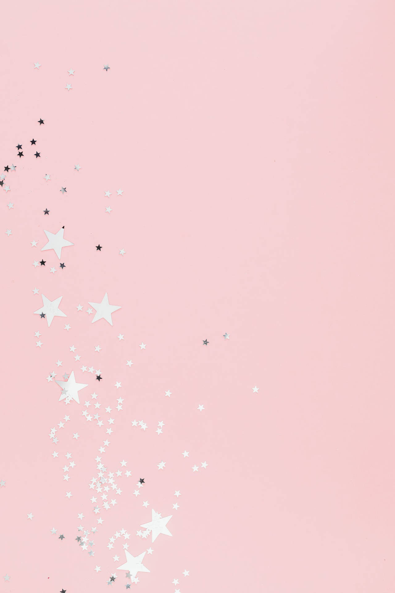 White Star In Pastel Pink Aesthetic Background