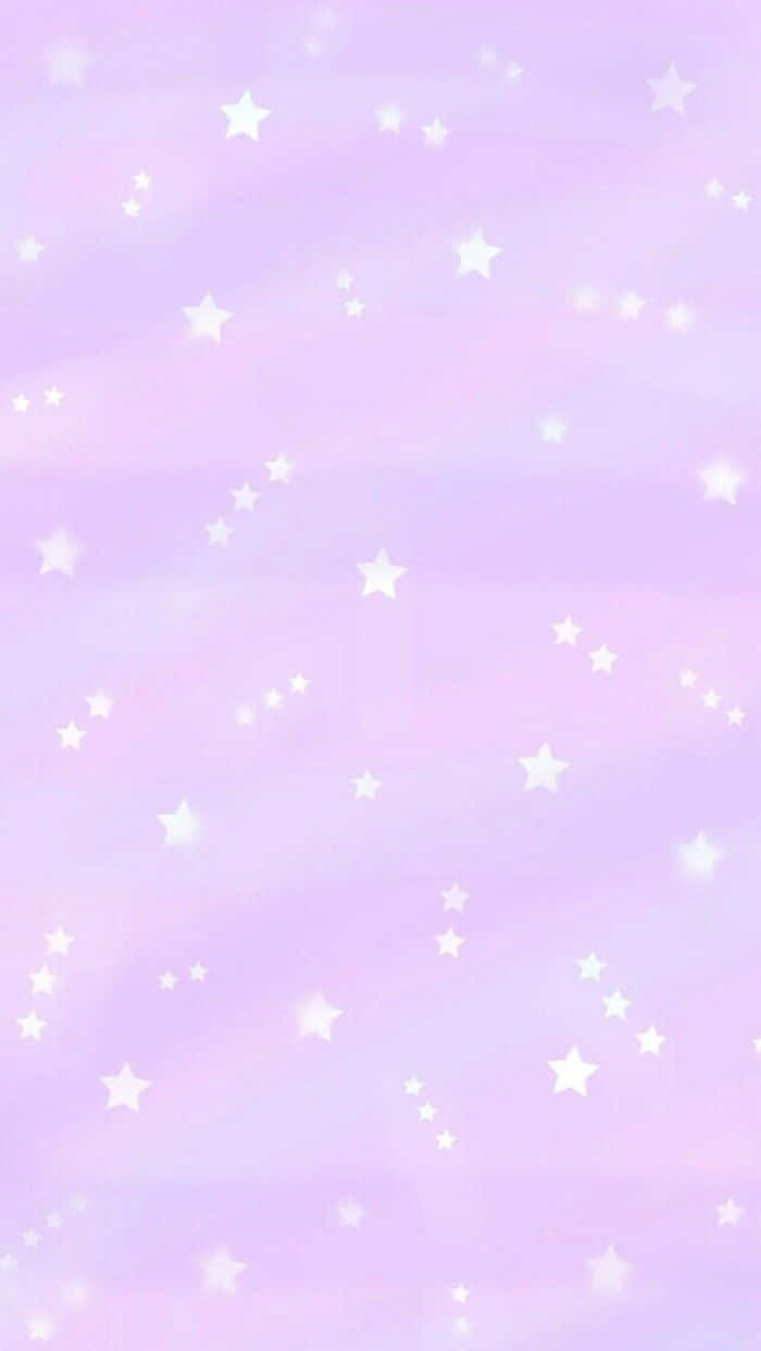 White Stars On Lavender Purple Background