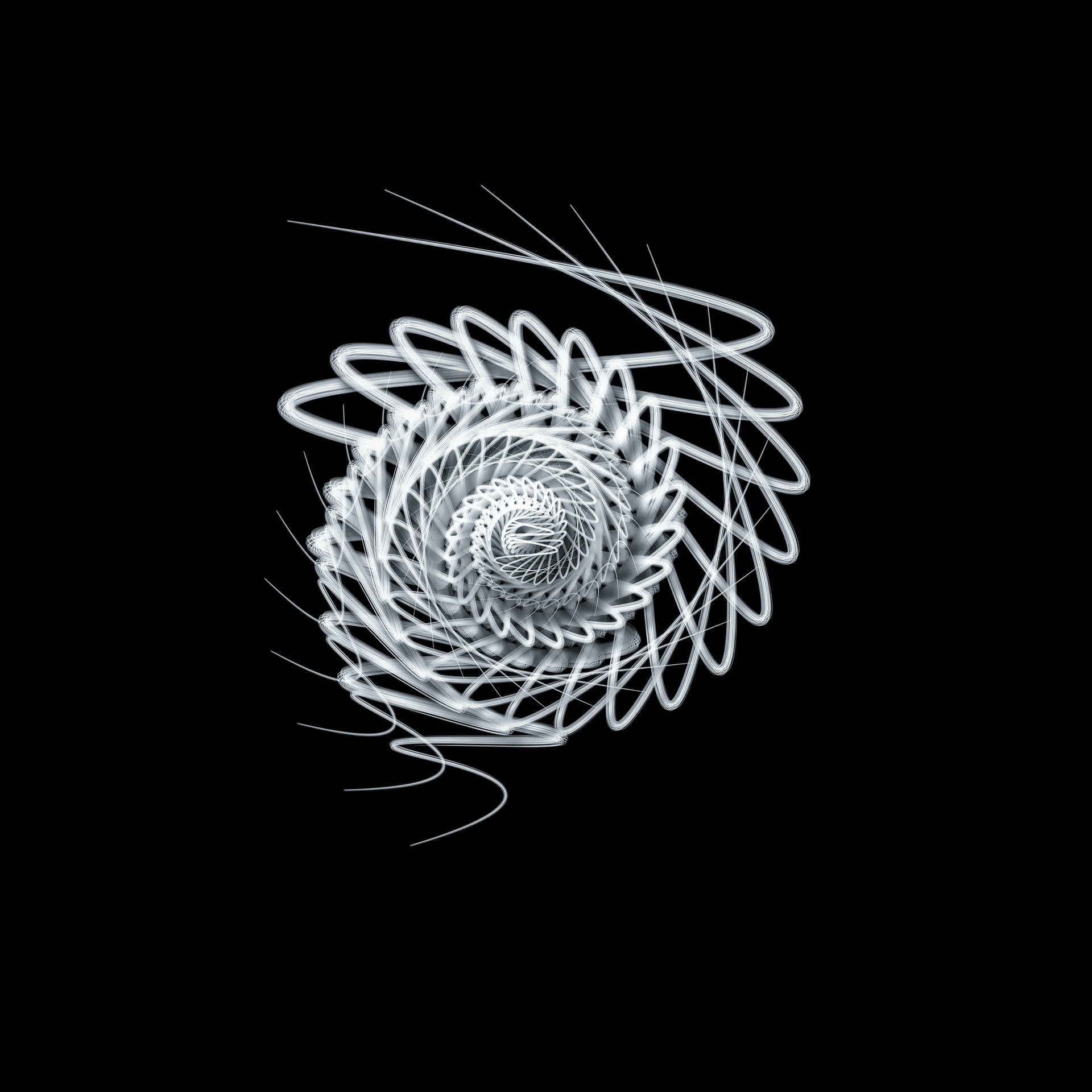 White Swirl Black Art Background